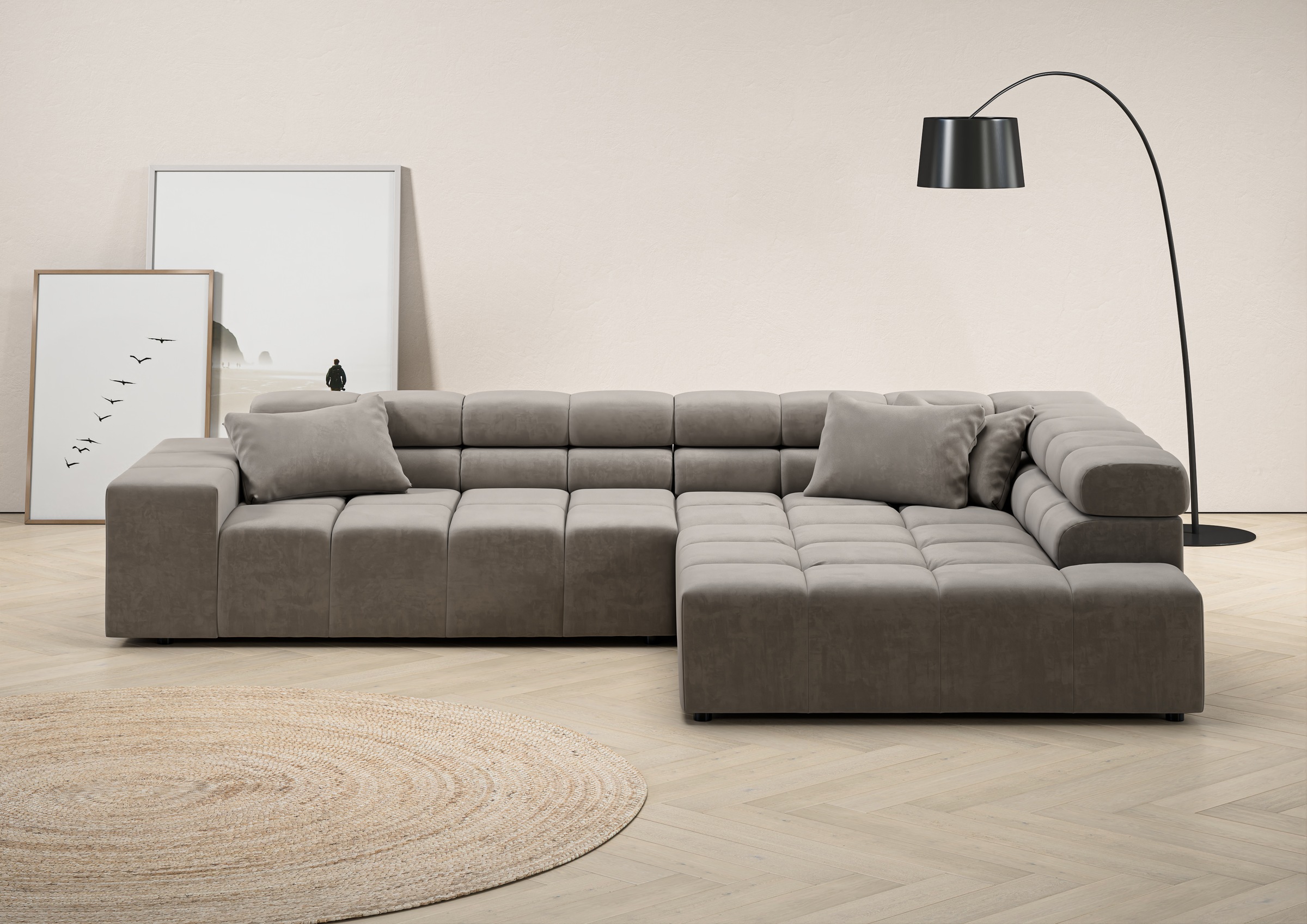 Home affaire Ecksofa "Ancona incl. Kopfteilverstellung, Breite 319cm, L-For günstig online kaufen