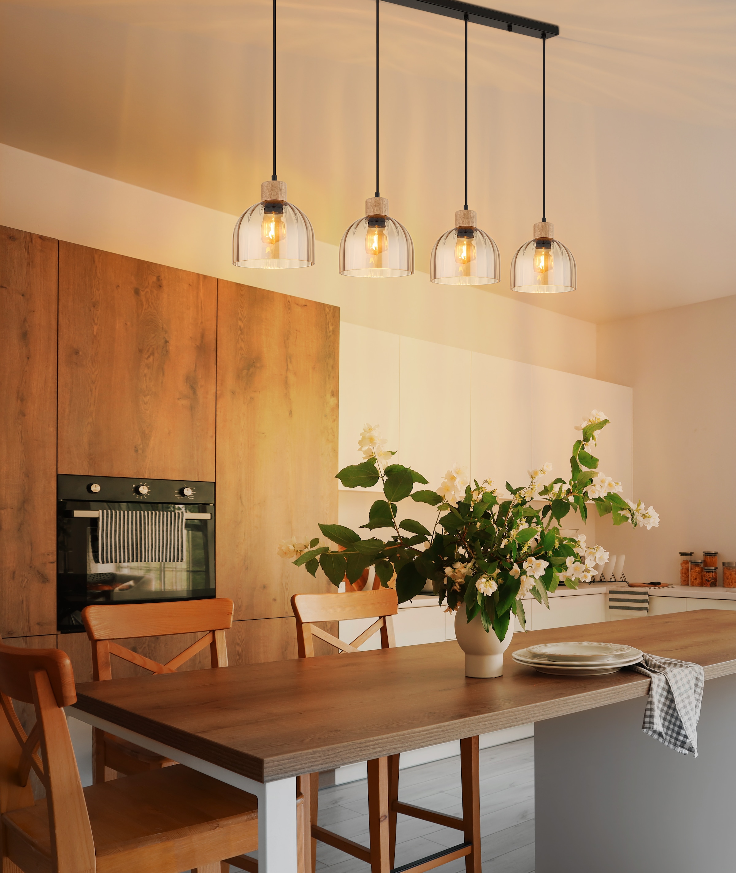 GLOBO LIGHTING Hängeleuchte »SWANSON« E27 1 Stk. Hängeleuchte mit Glas amber, warmes Licht, stilvoll elegant