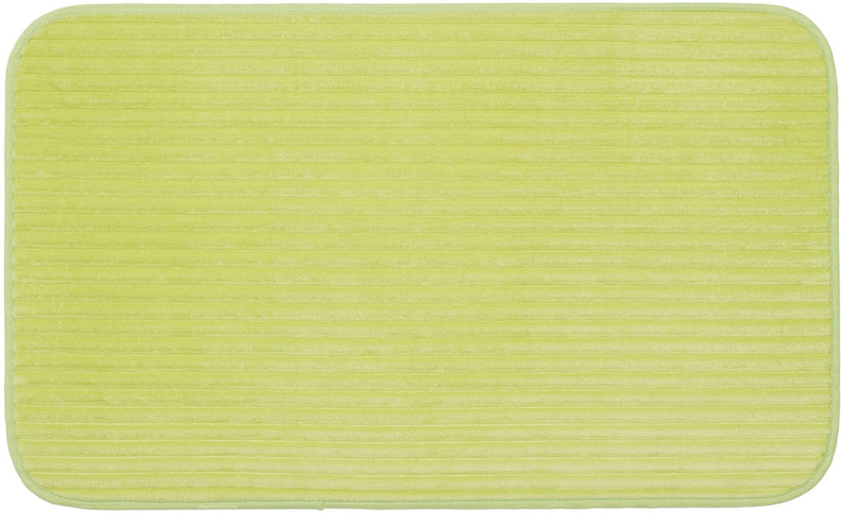 Badematte GÖZZE, H:7mm, grün, Polyester, Badematten, "Berlin", Badteppich, Uni Farben, Cord Optik, waschbar