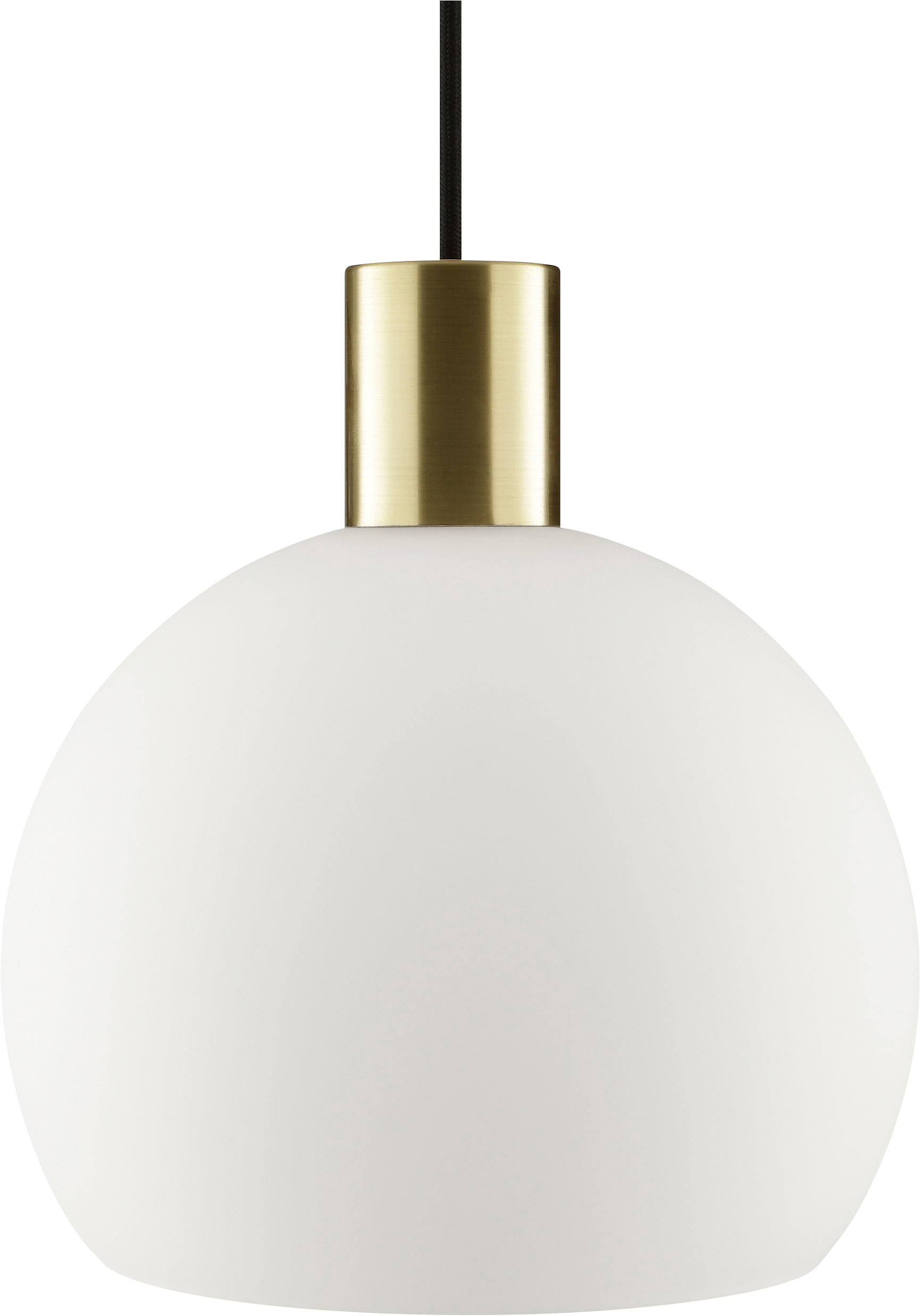 Brilliant Pendelleuchte »Cony« E27 1 Stk. Ø 25 cm x H 120 cm, E27 Fassung, Metall/Glas, messingfarben/opal weiß