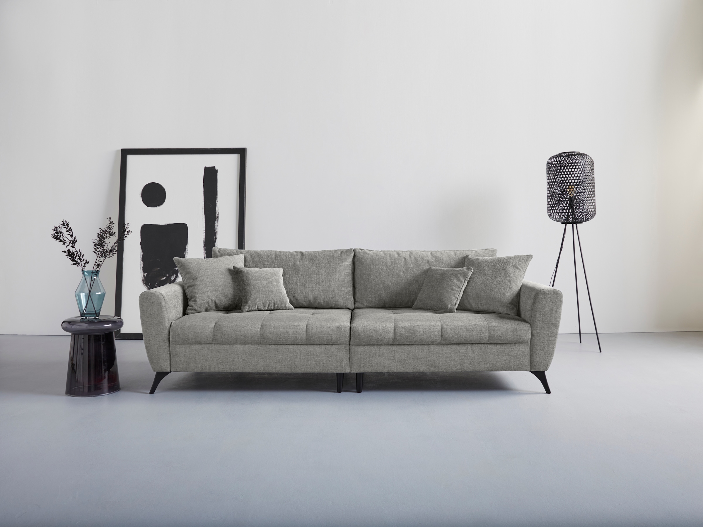 INOSIGN Big-Sofa "Lörby", auch mit Aqua clean-Bezug, feine Steppung im Sitzbereich, lose Kissen