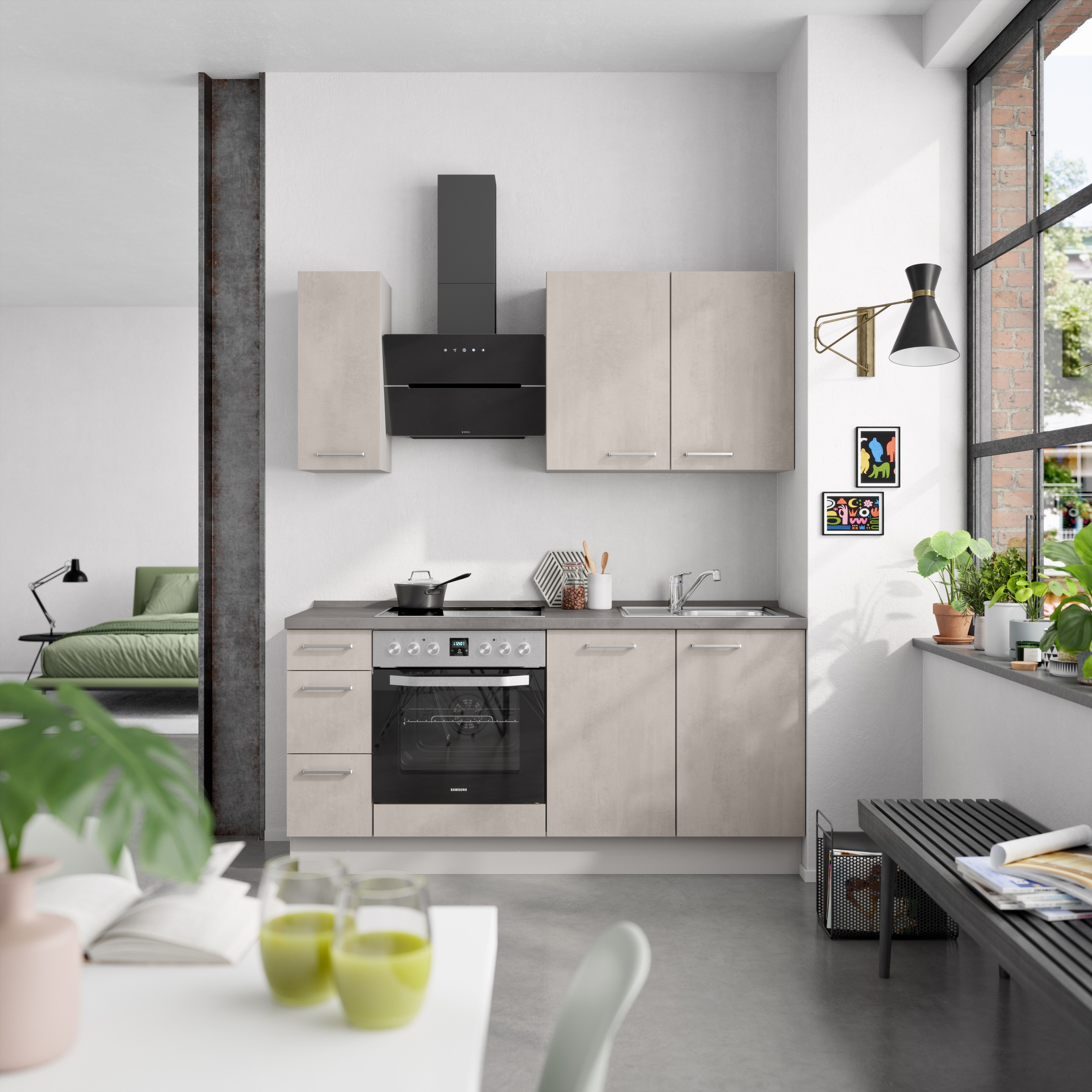nobilia® Küchenzeile »"Riva II"«, vormontiert, Ausrichtung wählbar, Breite 180 cm, wahlw. mit E-Geräten