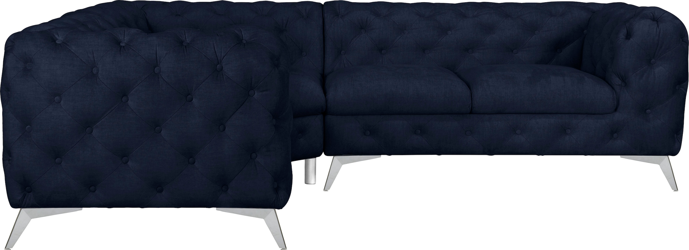 Leonique Chesterfield-Sofa "Ecksofa GLYNIS L-Form mit Wellenunterfederung, günstig online kaufen