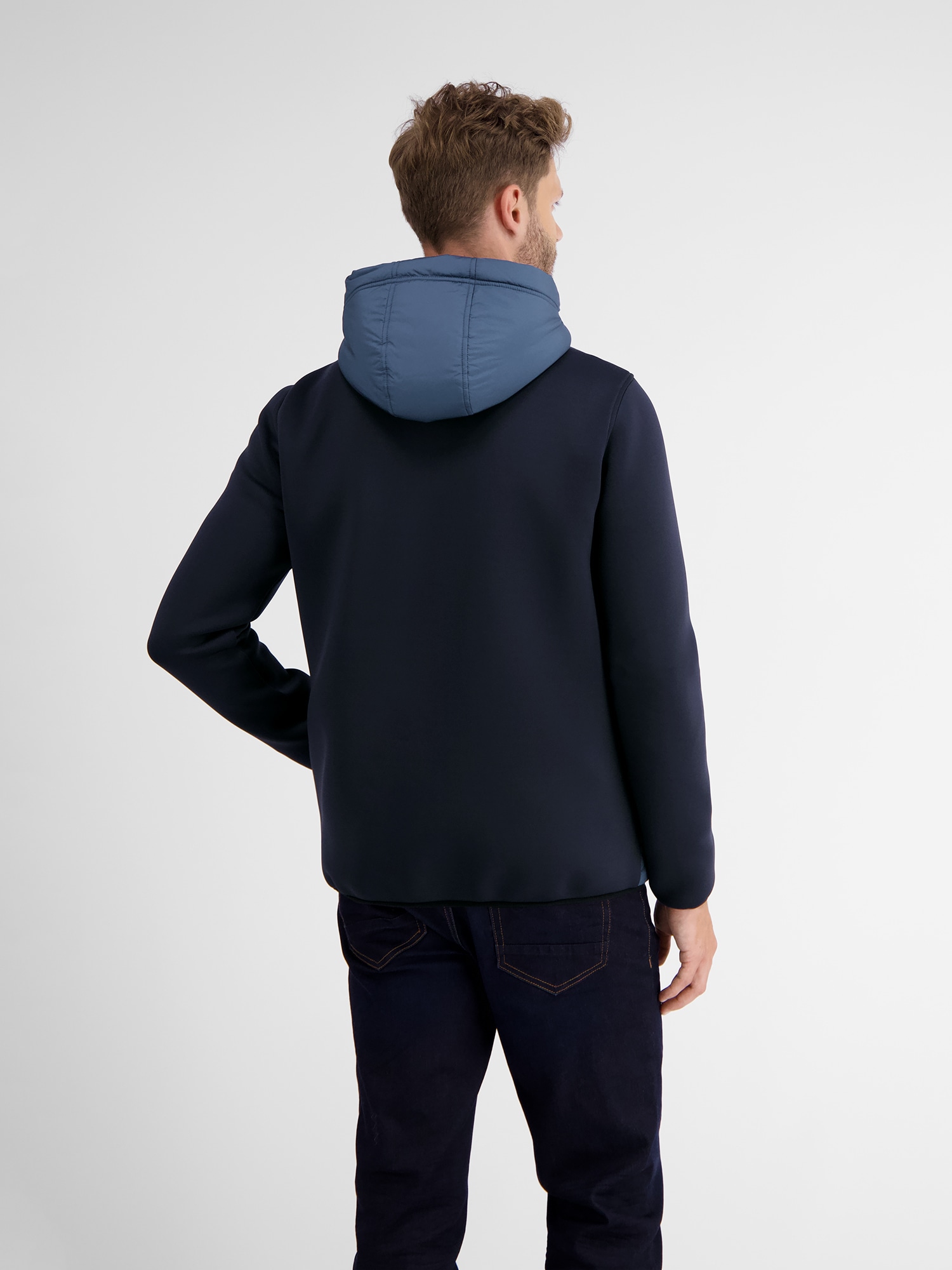LERROS Sweatjacke »LERROS Sweatjacke mit Nylonfront«