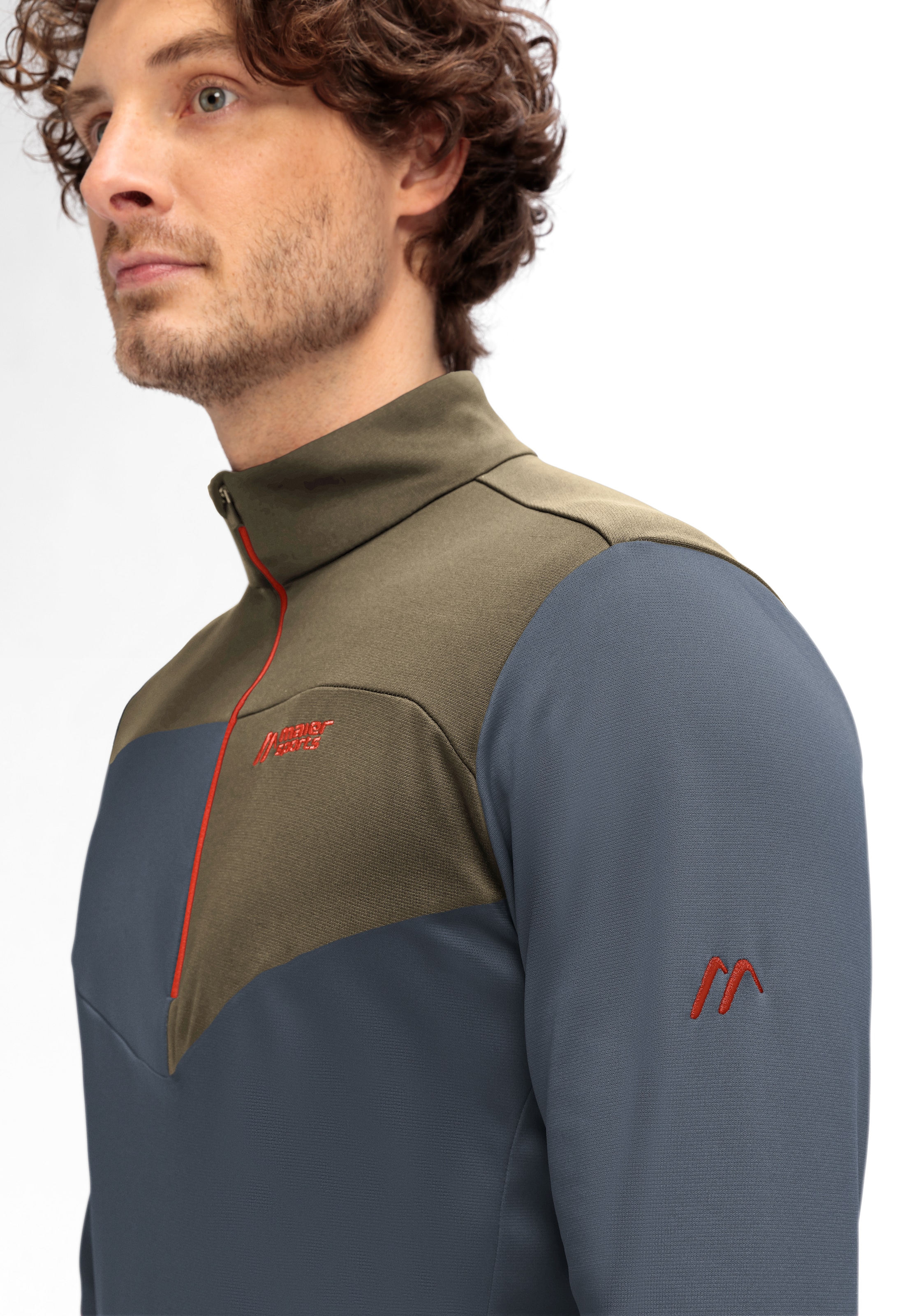 Maier Sports Rollkragenpullover »Felian«, Herren Midlayer, pflegeleichtes Half-Zip Fleece, Regular Fit