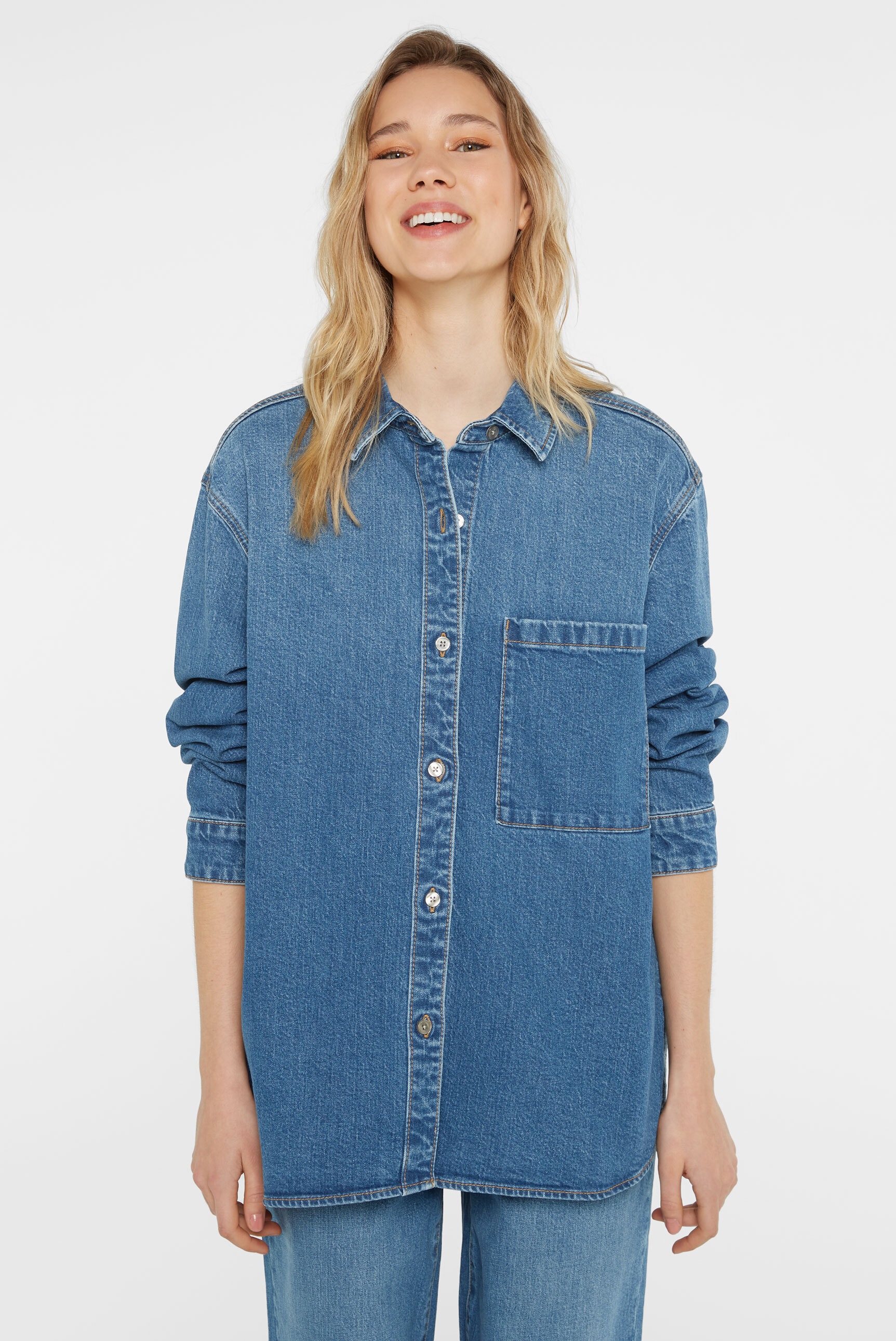 SENSES.THE LABEL Jeansbluse, mit Brusttasche