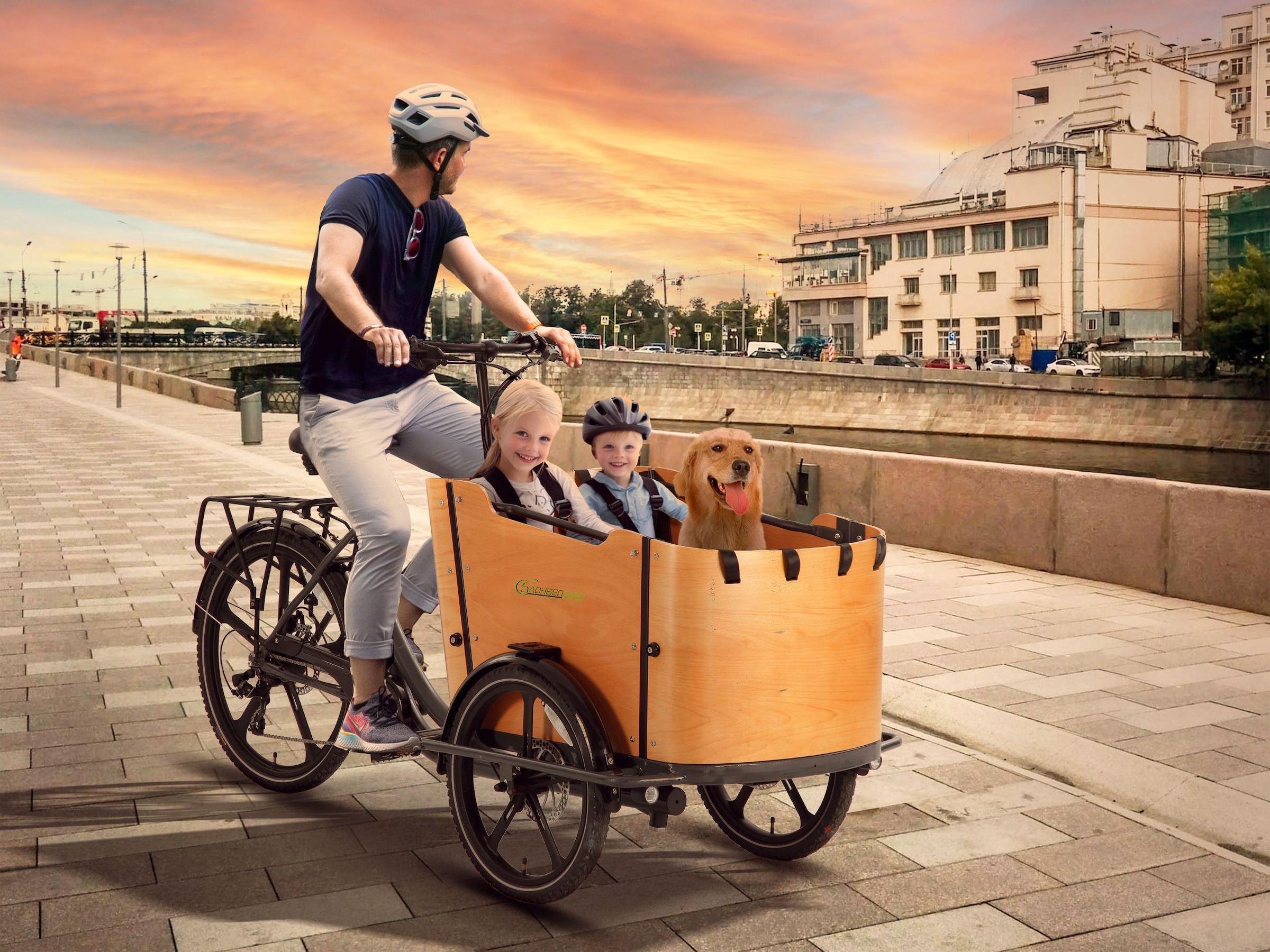 SachsenRad »SachsenRAD T2 Neo Vintage mit Abdeckung« 7 Gang Shimano Kettenschaltung Heckmotor 250 W