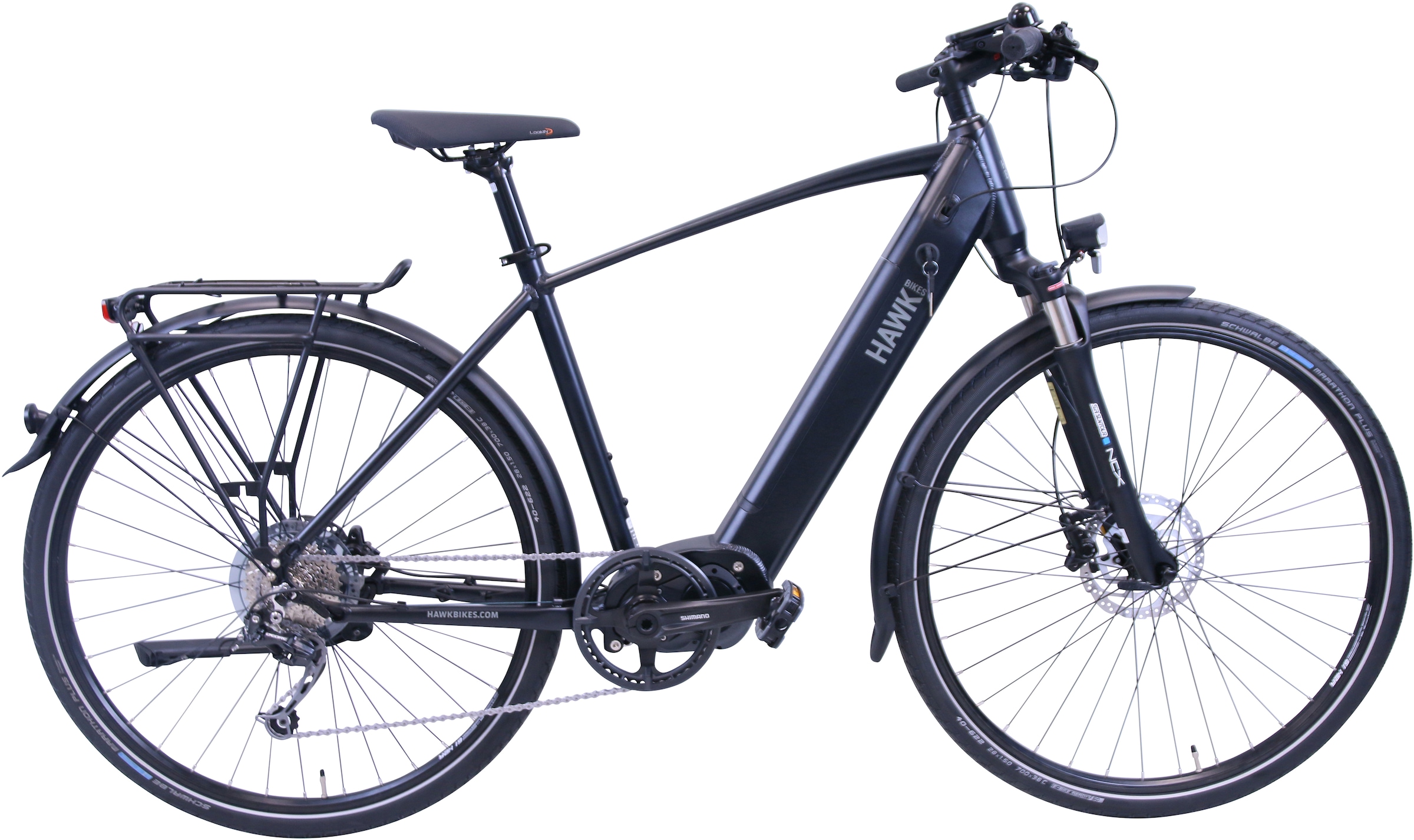 HAWK Bikes E-Bike "eTrekking Integrated Gent STEPS", 9 Gang, Shimano, Alivio 9-Gang, Mittelmotor 250 W, Pedelec, Elektro