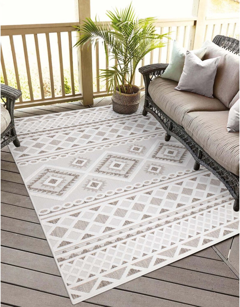 Carpet City Teppich "In-& Outdoorteppich Santorini 435, 3D-Effekt, Boho-Loo günstig online kaufen