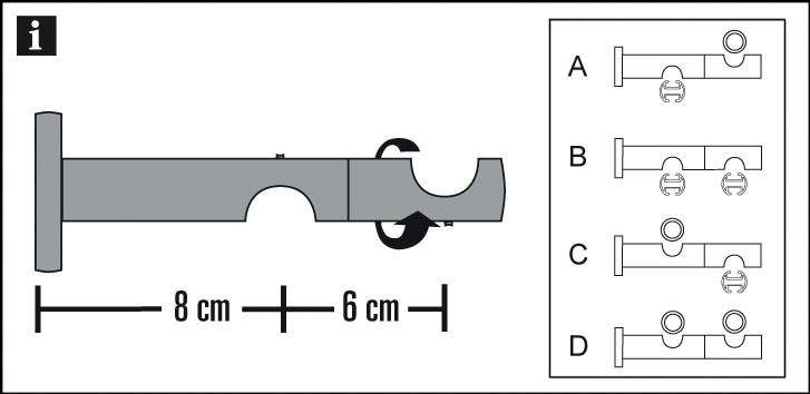 GARDINIA Träger »Doppel-Kombiträger offen«, (1 mm Ø BAUR kaufen St.), | Einzelprogramm Chicago Serie 20