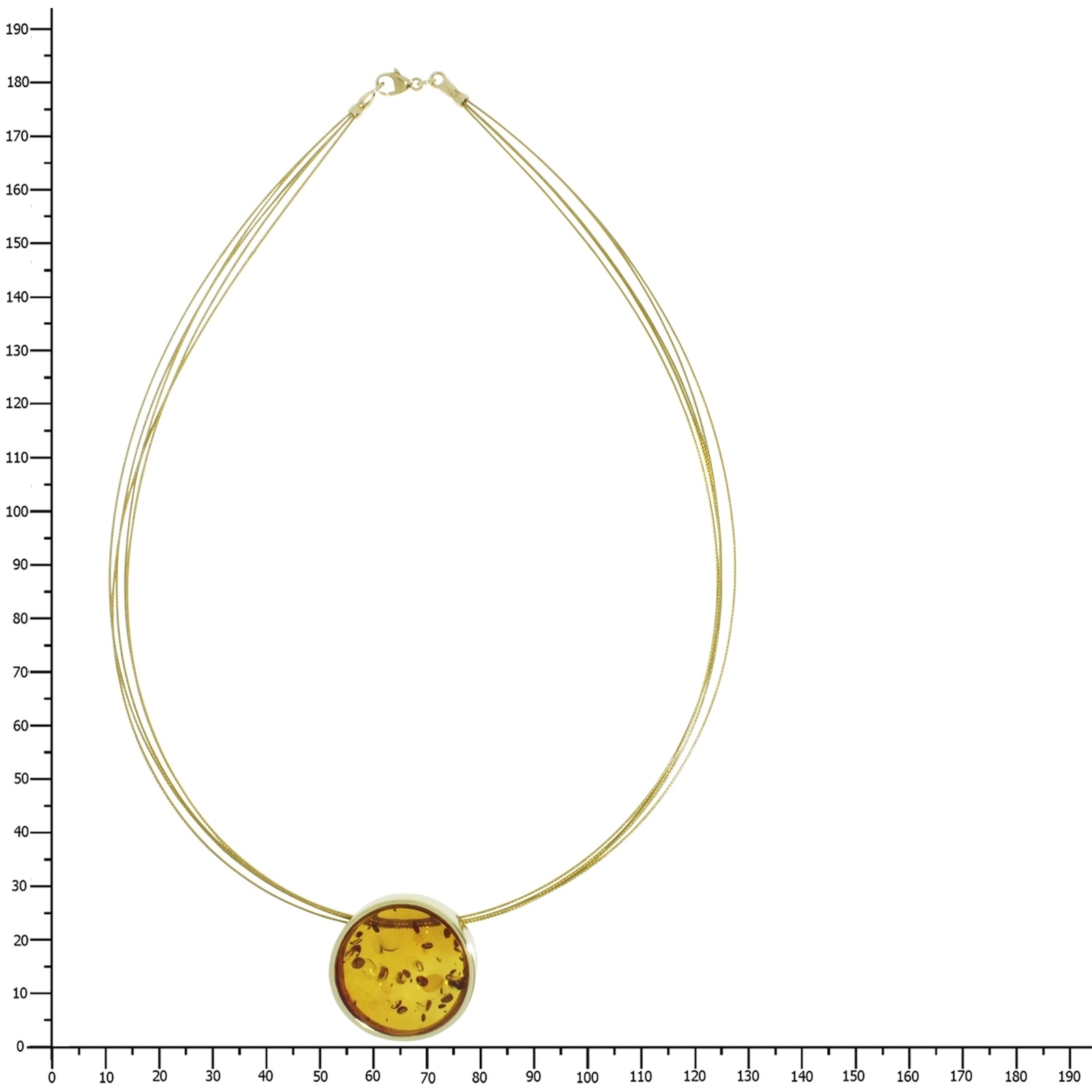 OSTSEE-SCHMUCK Kette mit Anhänger »Ostsee-Schmuck Halsreif mit Anhänger Gleiter-Frouke 24 mm«, (2 tlg.)