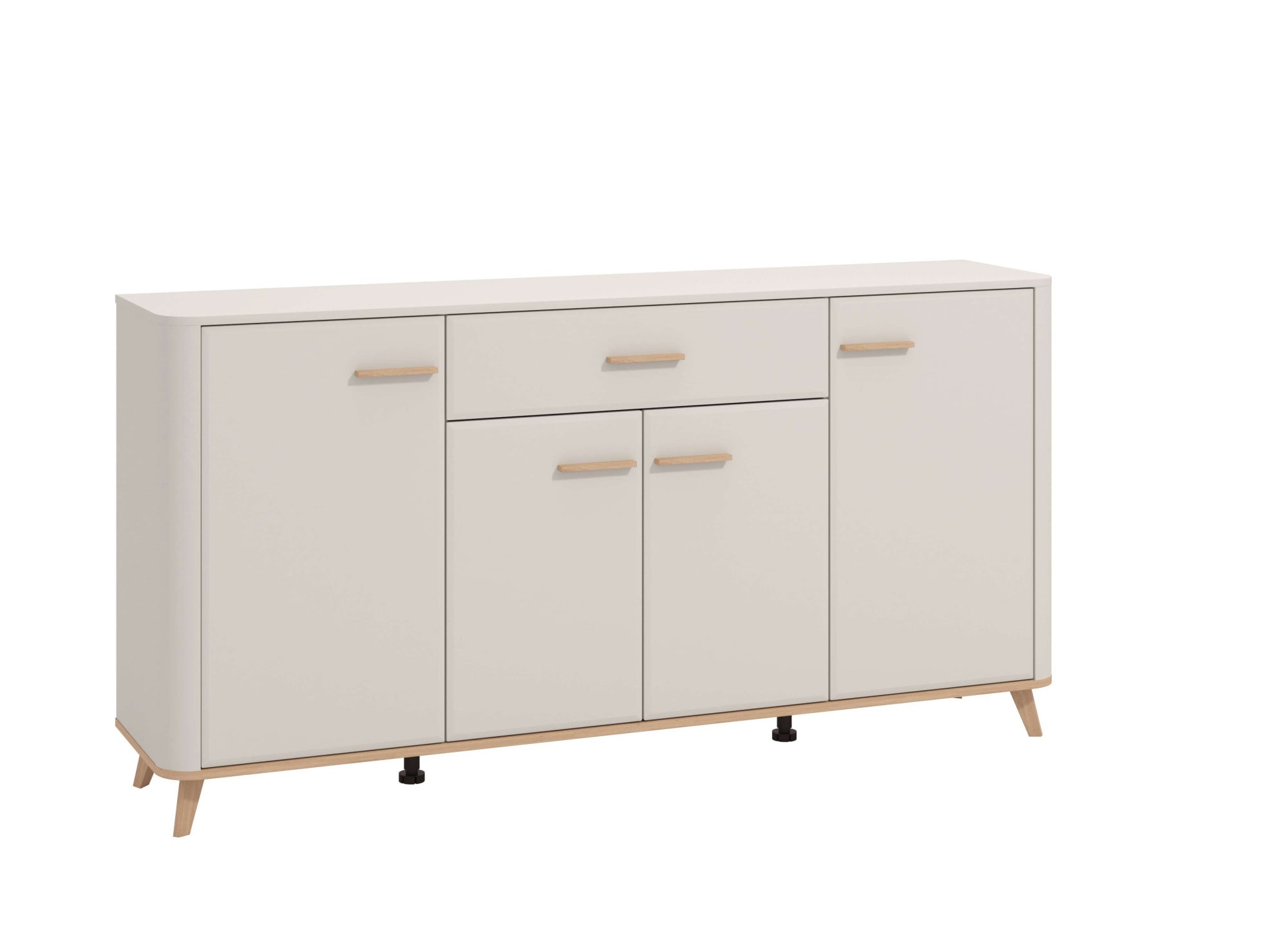 Home affaire Sideboard »Darwen Kombikommode, Sideboard, Schubladenkommode« Abgerundete Kanten, matte Kaschmir-Oberflächen, Maße: 179,5x40x90,5 cm
