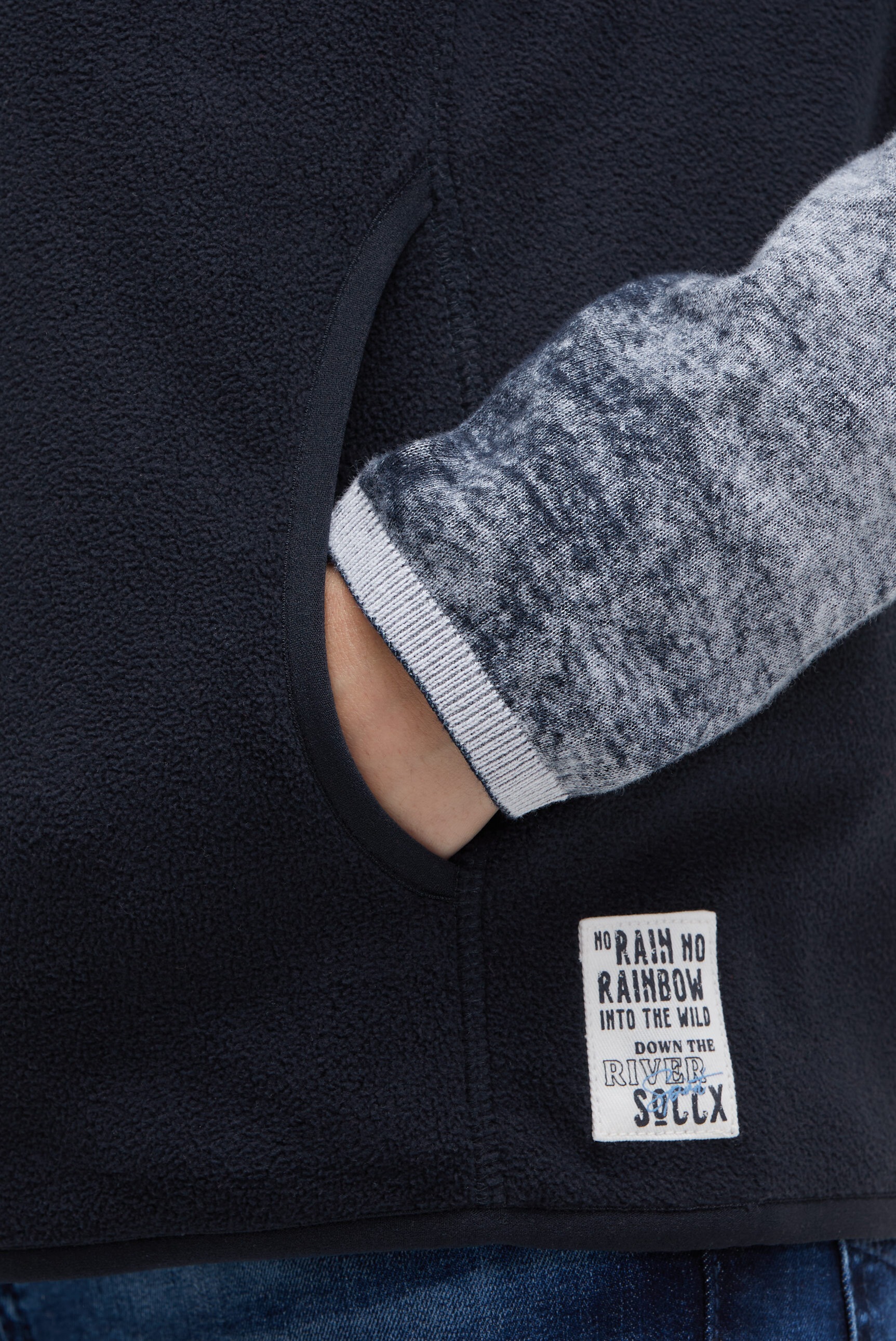 SOCCX Fleeceweste mit Brusttasche