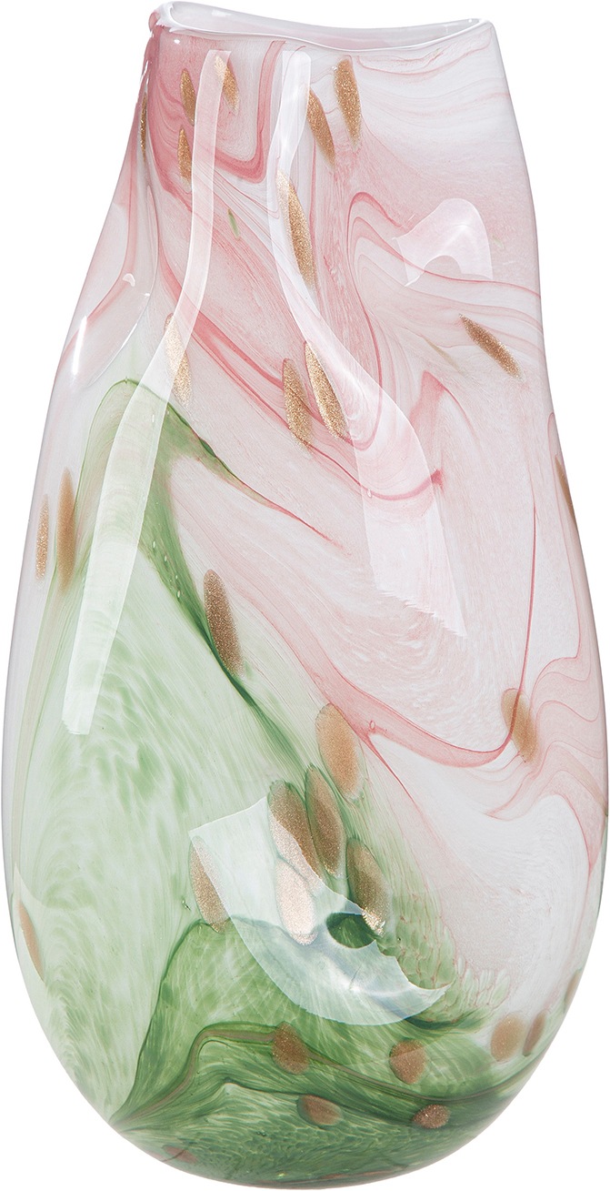 GILDE Tischvase "Vase Antanarivo rosa H. 33,5 cm" Dekovase, Glas, Antanarivo, Tischdekoration, Trenddeko, Designvase