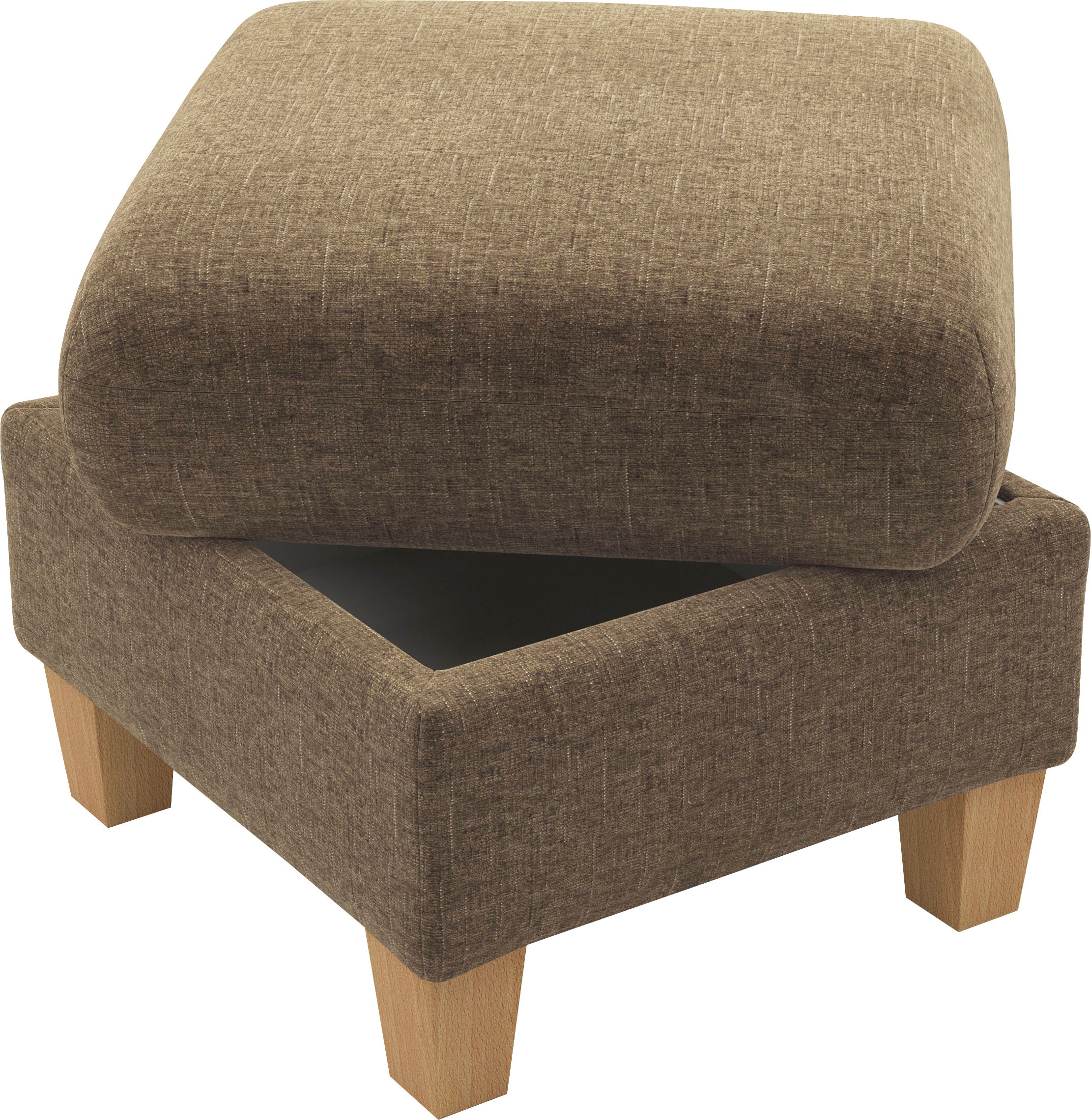 Home Affaire Glendale Upholstered Storage Ottoman Light Brown 3