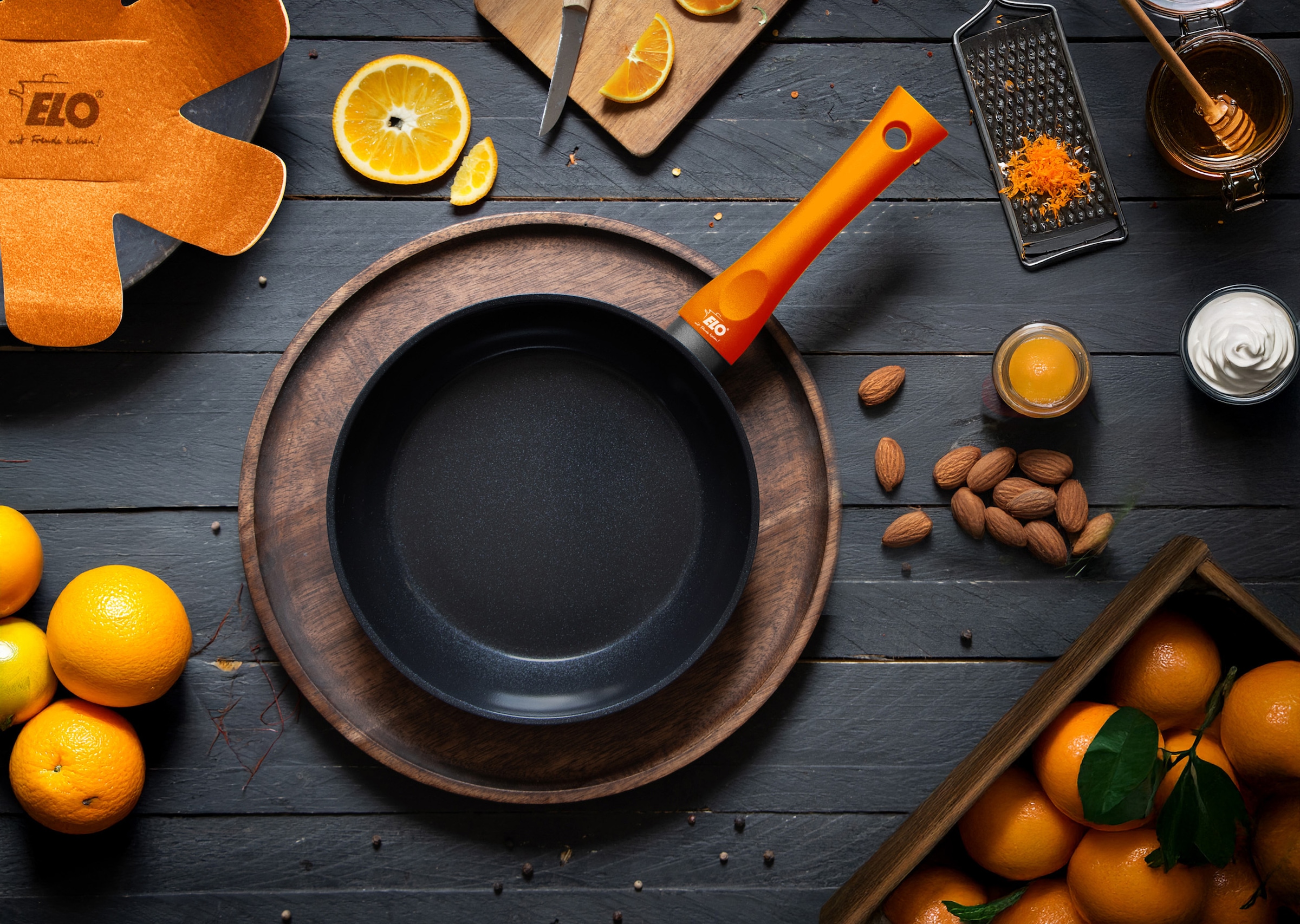 Elo Basic Schmorpfanne »Colorio mit farbigem Protektor« Aluminium Set, 2 tlg. Soft-Touch-Griff mit Flammenschutz