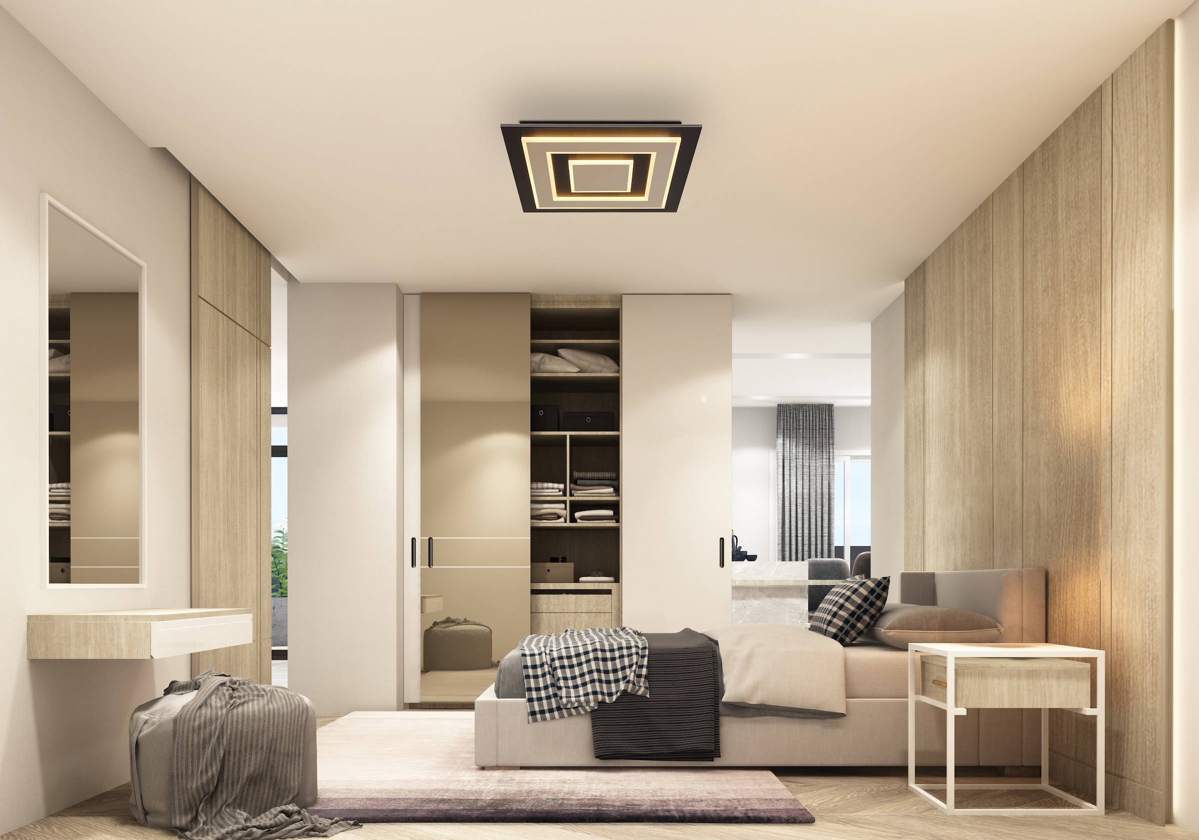 GLOBO LIGHTING LED Deckenleuchte »JAYDEN«, Leuchtmittel LED-Modul | LED fest integriert, Deckenlampe/quadratisch/Wohnzimmer/Schlafzimmer/elegant