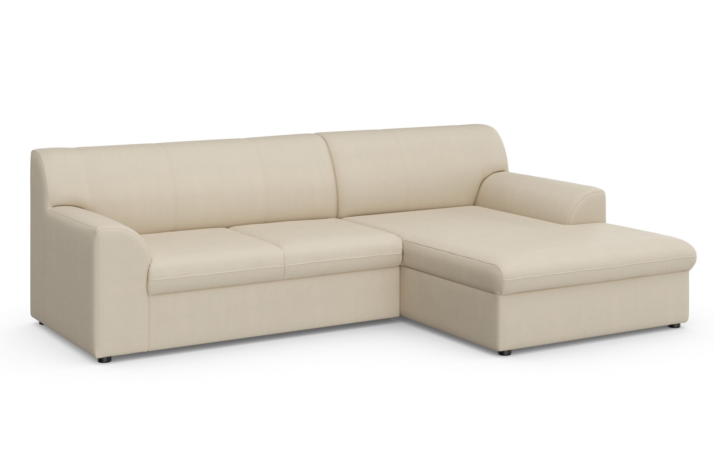 DOMO collection Ecksofa »Topper, elegant und zeitlos, kompaktes Stellmaß 245/155cm, L-Form«, mit Recamiere, wahlweise mit Schlaffunktion