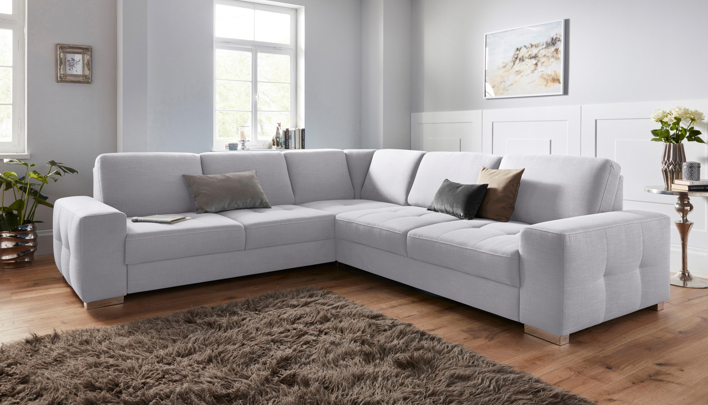 sit&more Ecksofa "Santorini L-Form" mit Federkern und Sitztiefenverstellung, wahlweise mit Schlaffunktion