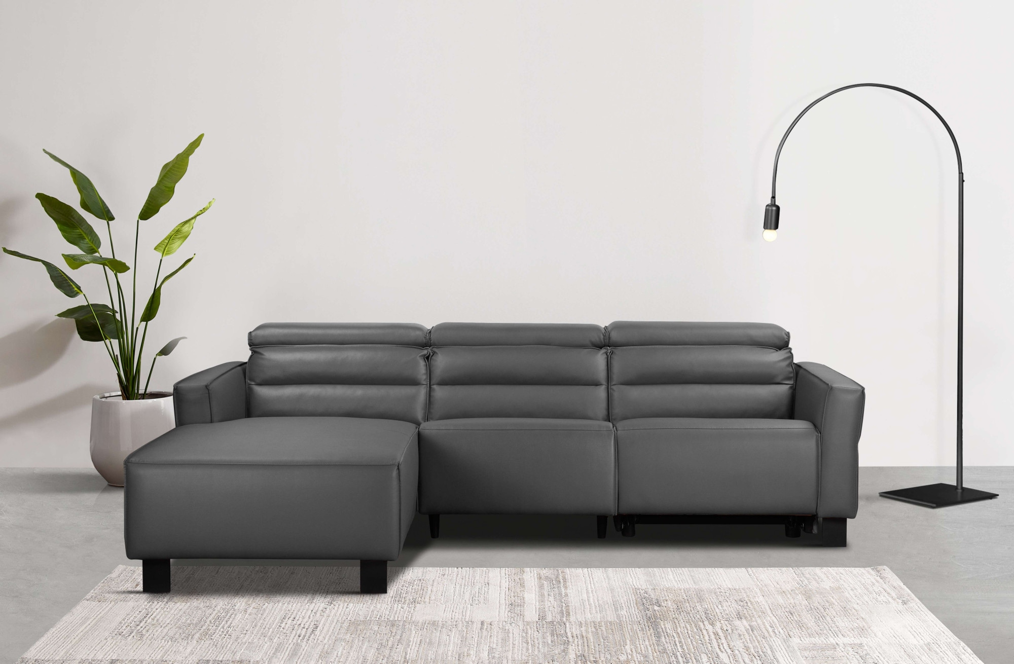 Places of Style Ecksofa »Carpari, L-Form, 263 cm, mit manueller o. elektrischer Relaxfunktion«, und USB/ Kopfteilverstellg