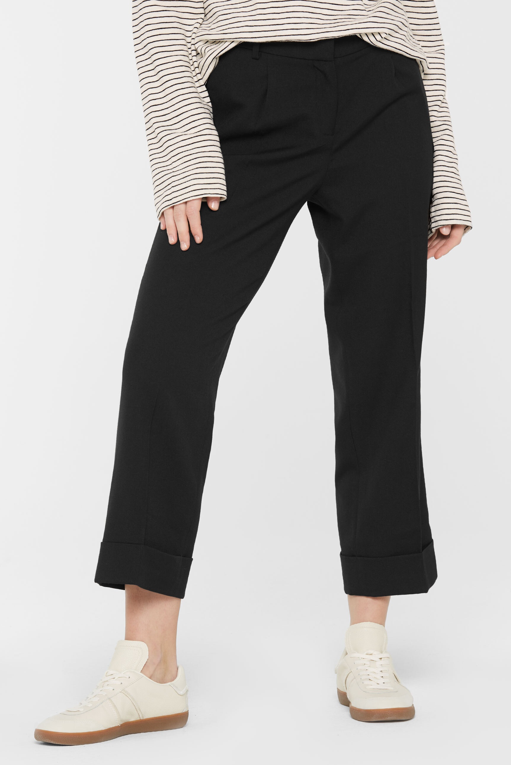 SENSES.THE LABEL Bundfaltenhose  mit Elastikbund hinten