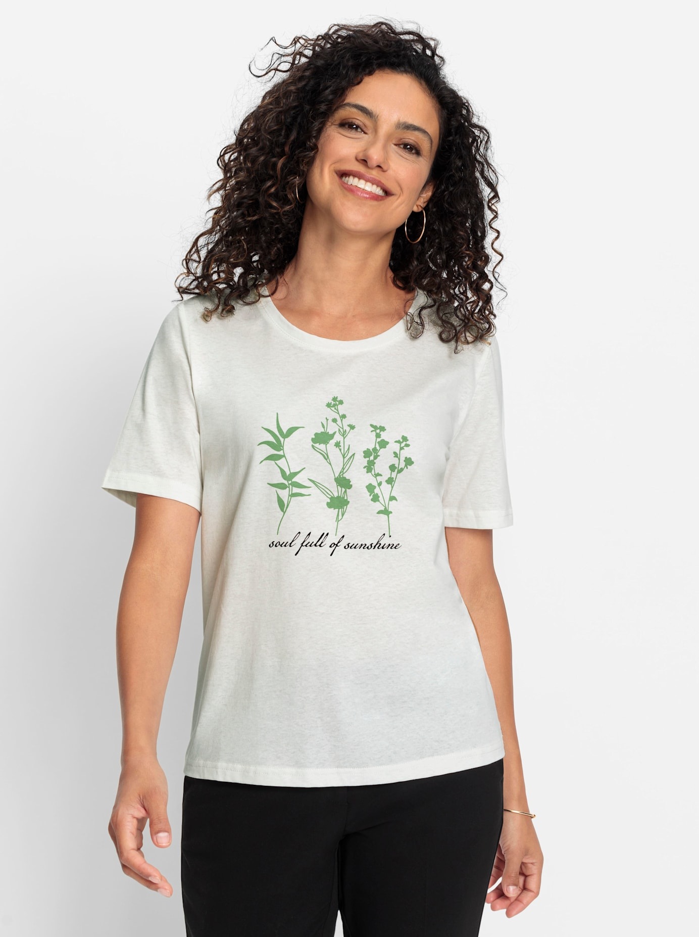 Inspirationen Rundhalsshirt »Kurzarm-Shirt«, (1 tlg.)