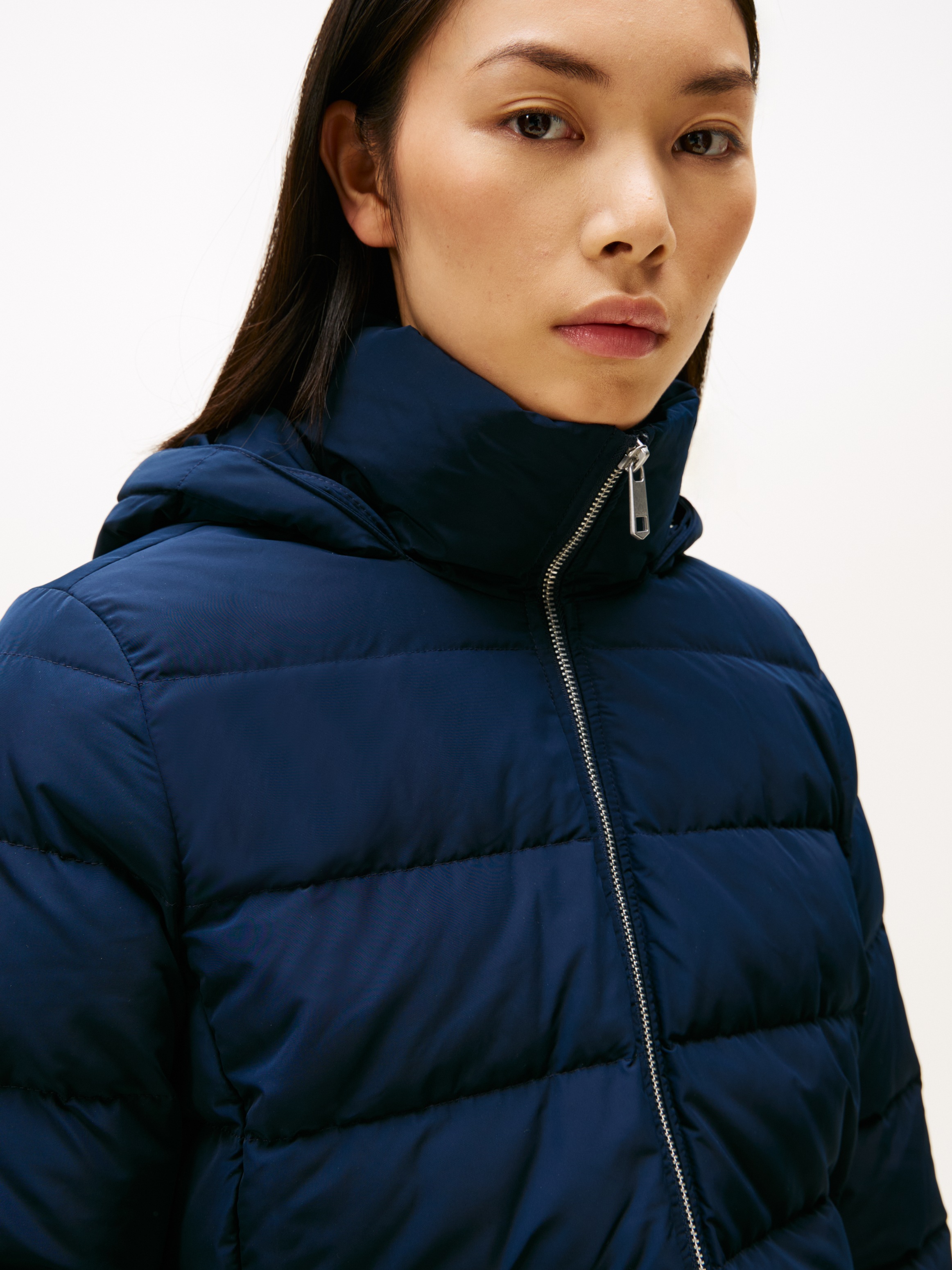 Tommy Hilfiger Steppmantel "MW DOWN SLIM COAT WITH FUR" mit Fellimitat günstig online kaufen