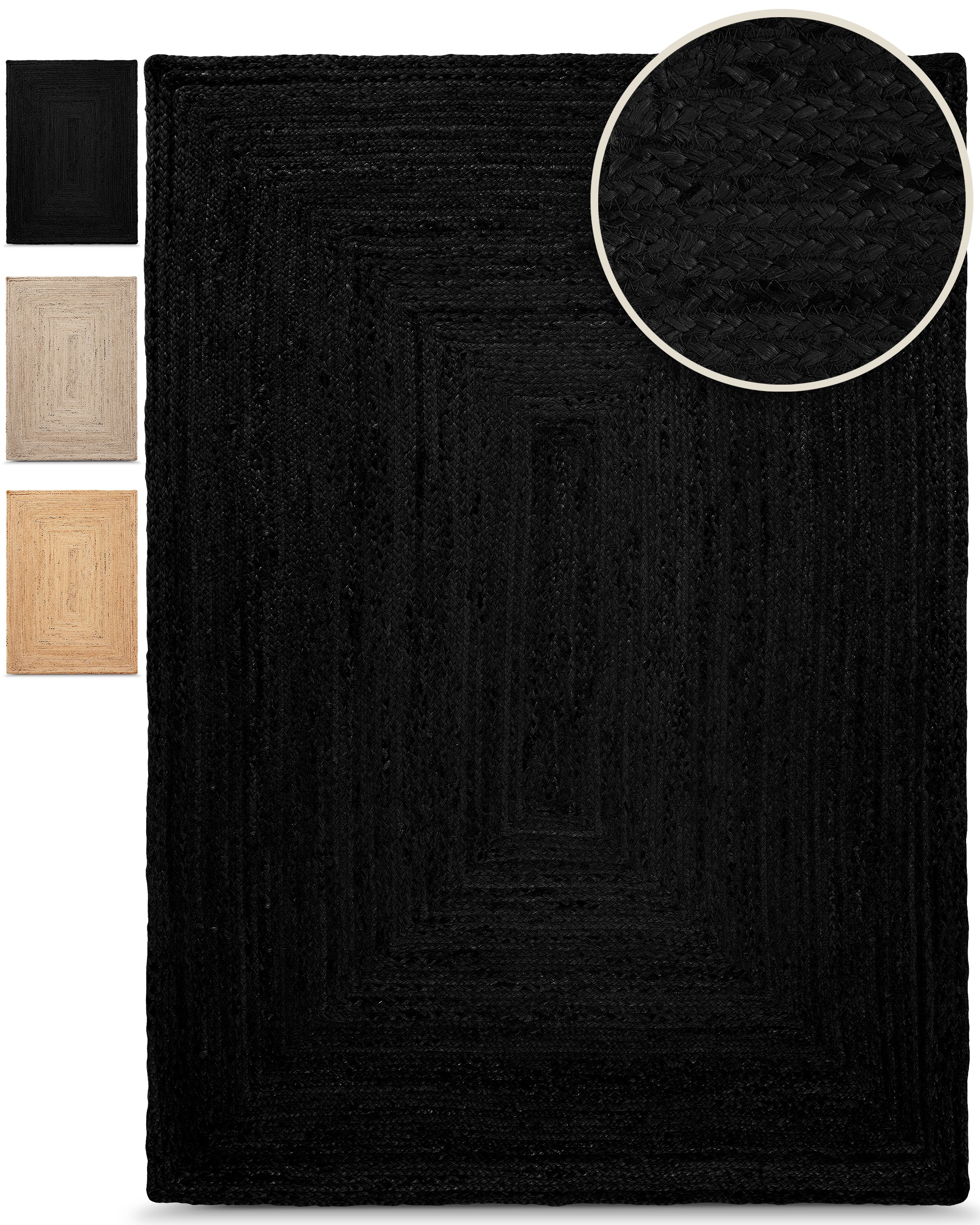 carpetfine Teppich "Nele Juteteppich Naturfaser" rechteckig 6 mm Höhe geflo günstig online kaufen