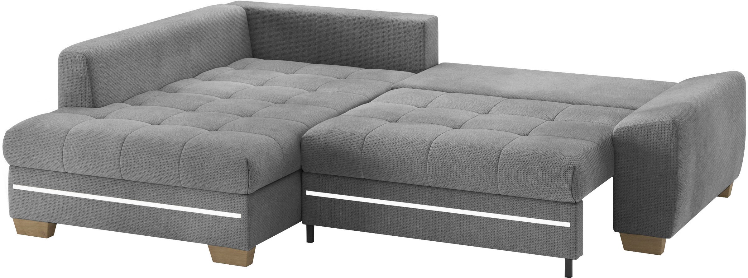 Mr. Couch Ecksofa »Nikita II, L-Form«, mit RGB-LED Beleuchtung, wahlweise mit Bett, Bettkasten, Kaltschaum
