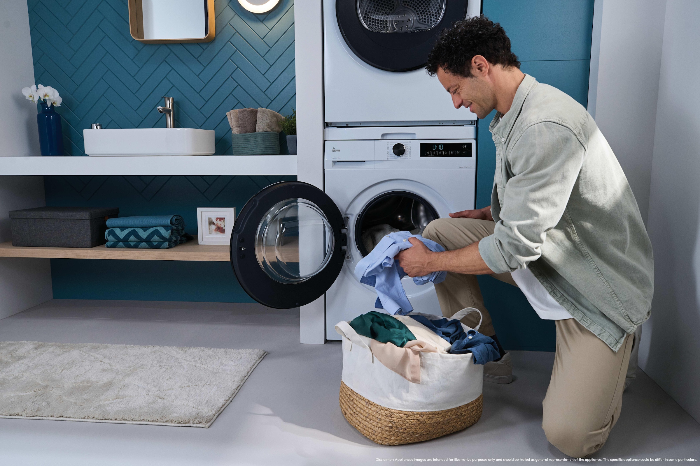 Hoover Waschtrockner »HGWDQ485SB6-84« 8 kg /5 kg 72 dB(A) Vielseitige Kurzprogramme
