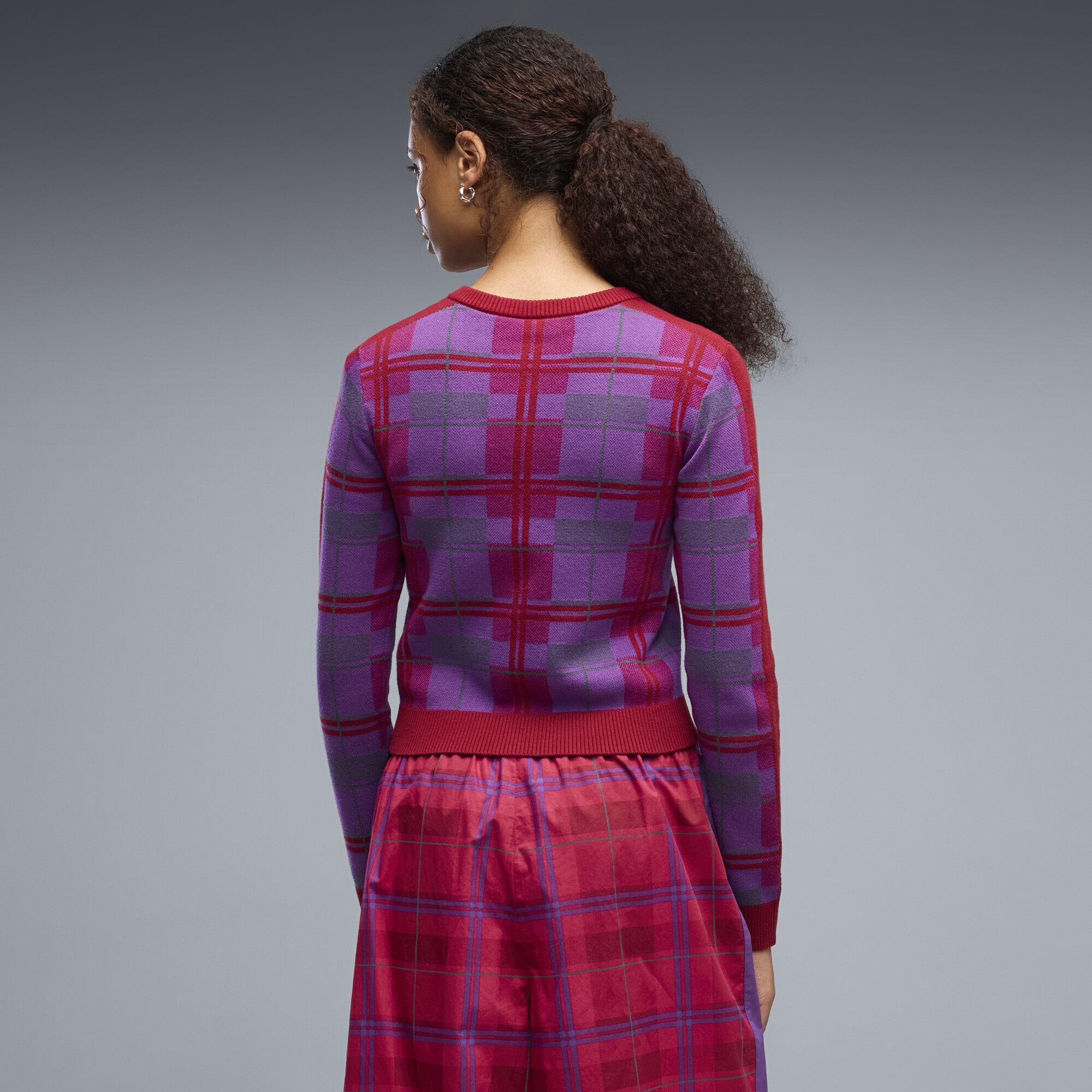 PUMA Strickjacke »T7 Tartan Slim Strickjacke Damen«