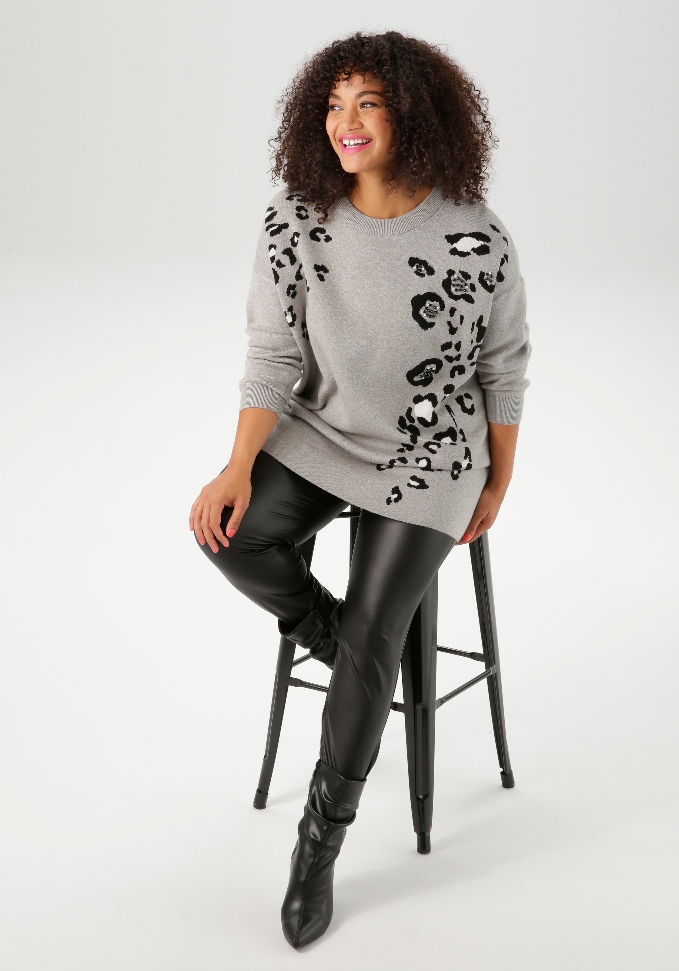 Aniston PLUS Leggings, aus elastischem Lederimitat - NEUE KOLLEKTION