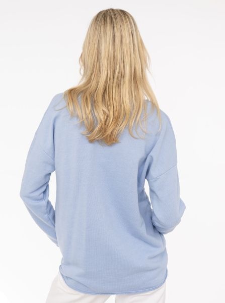 Zwillingsherz Sweatshirt ""Positive Mind"", ausgefranster V-Ausschnitt, Use günstig online kaufen