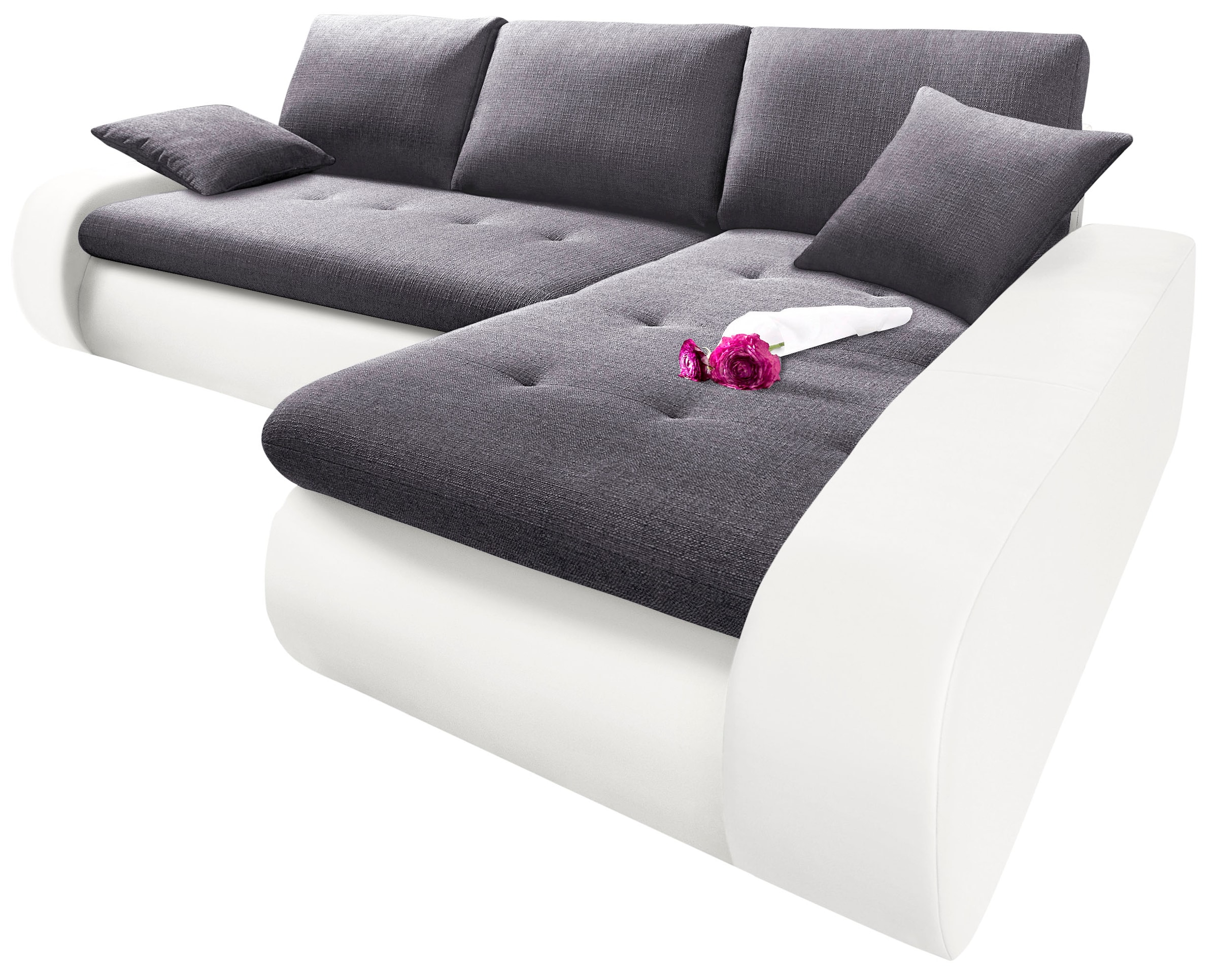 TRENDMANUFAKTUR Ecksofa "Indie, modern und bequem, Materialmix, L-Form", wa günstig online kaufen
