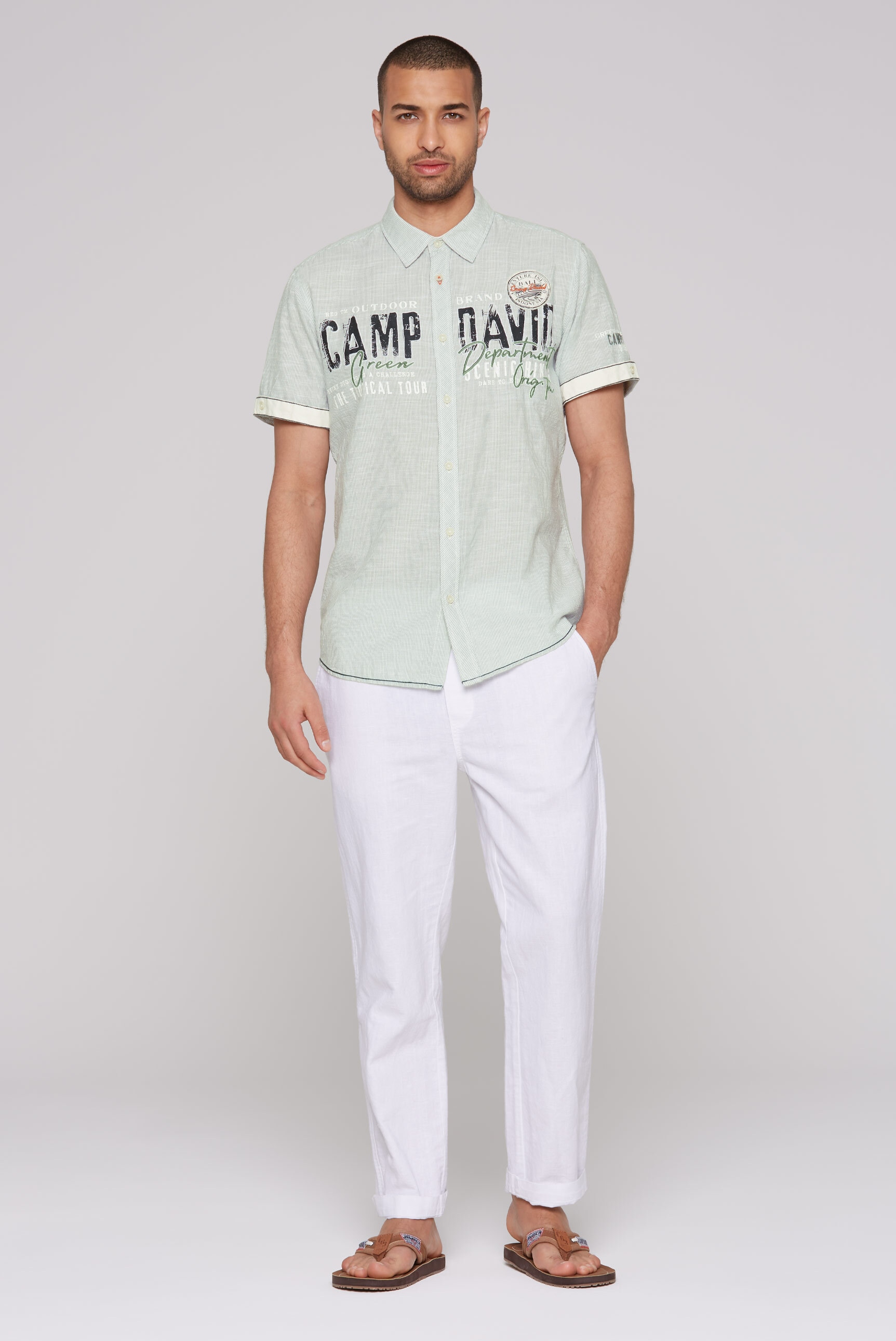 CAMP DAVID Kurzarmhemd, aus Baumwolle