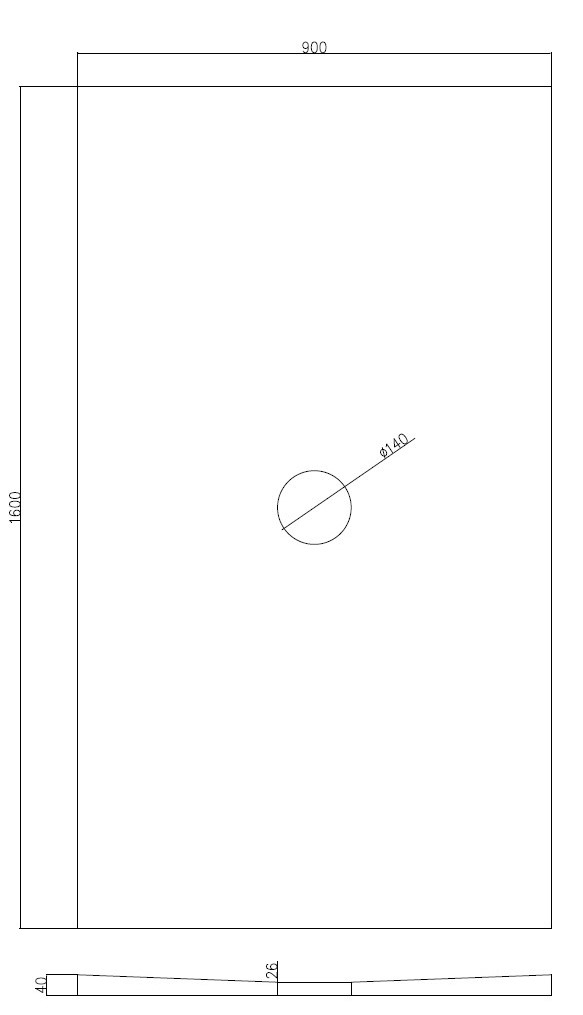 Marwell Duschwanne, 160 x 90 x 4 cm aus sehr stabilem, wasserdichtem Polystyrol