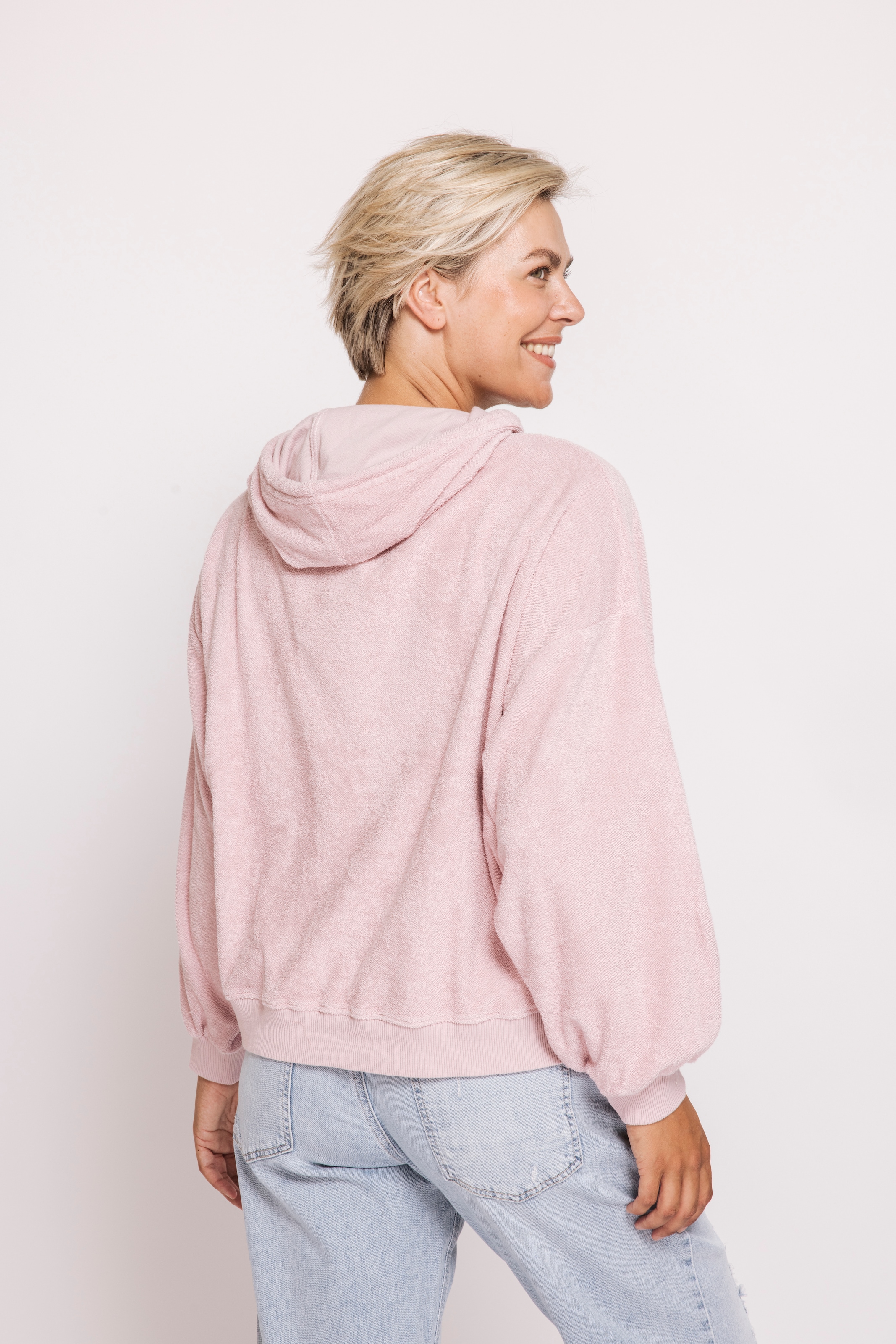 Zhrill Kapuzensweatshirt »ZHXENIA Nicki Kap-Sweat«, in Nicki-Qualität mit Strick-Kordeln
