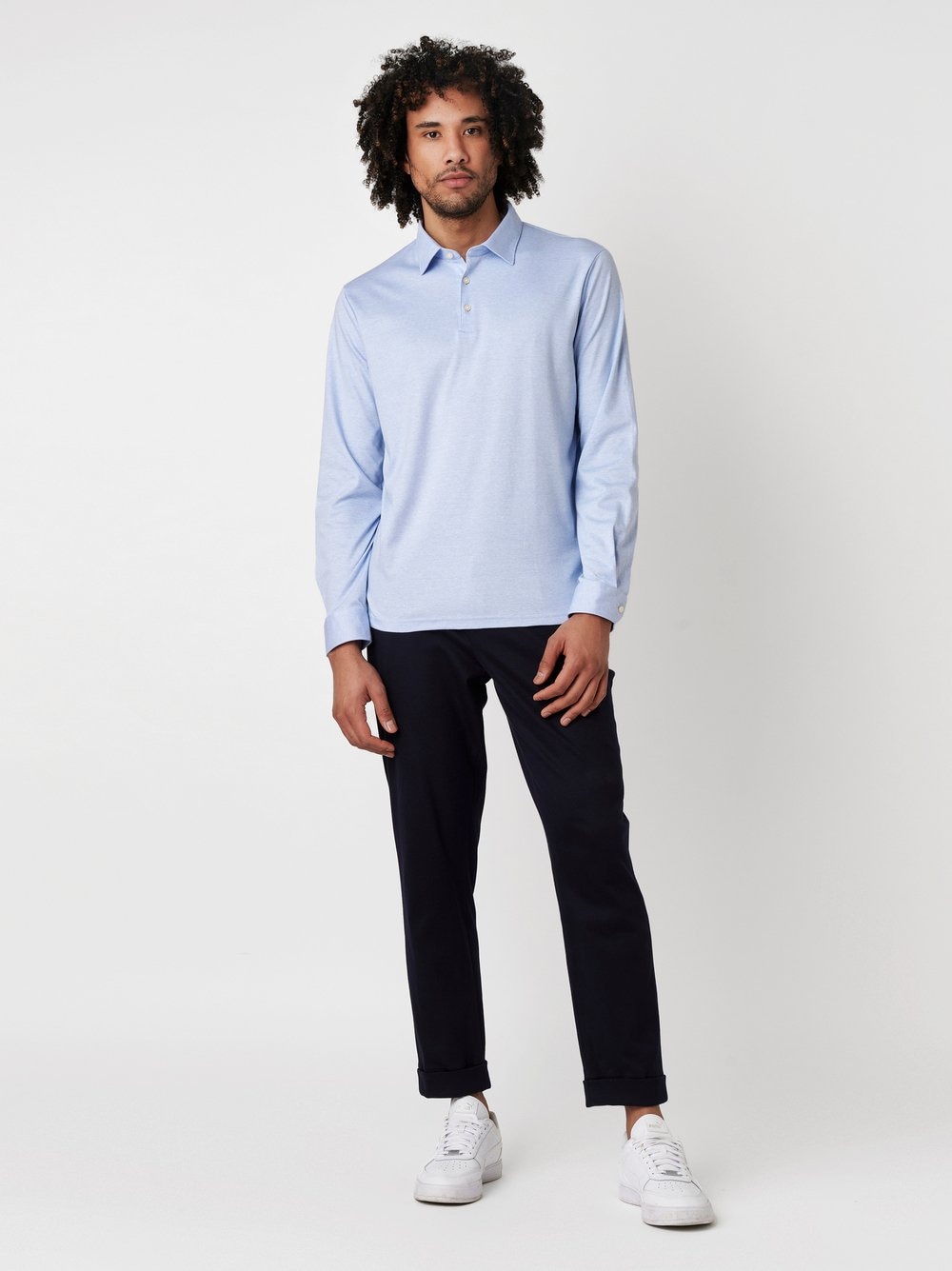 DESOTO Langarm-Poloshirt »Essential Polo Kent 1/1«, Mit Rundhalsausschnitt
