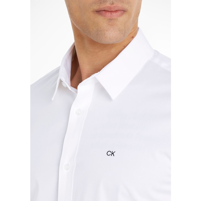Calvin Klein Businesshemd »STRETCH POPLIN SLIM SHIRT«, mit Calvin Klein  Logo auf der Brust ▷ bestellen | BAUR