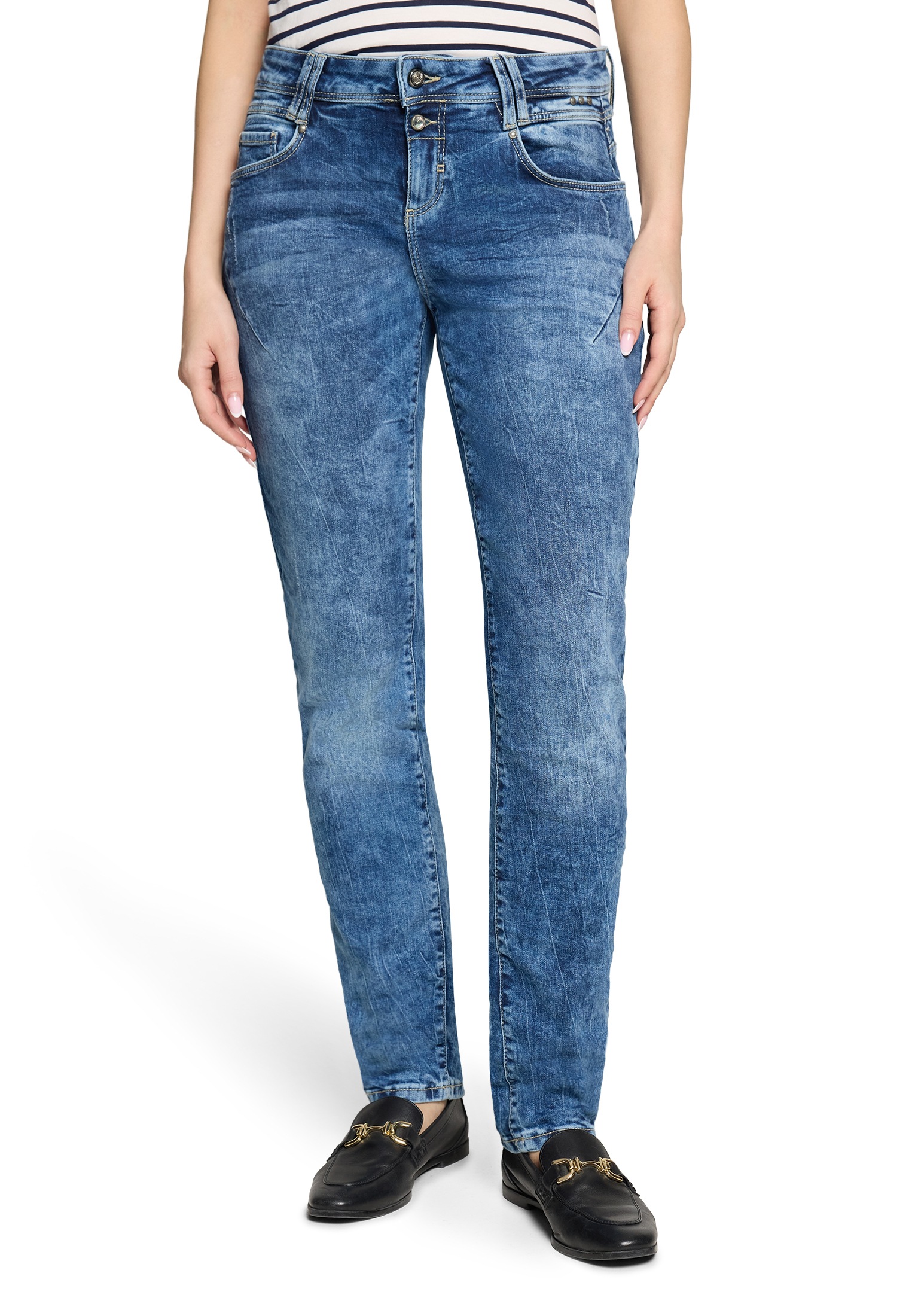 Cartoon Boyfriend-Jeans "Damen mit Nieten" günstig online kaufen