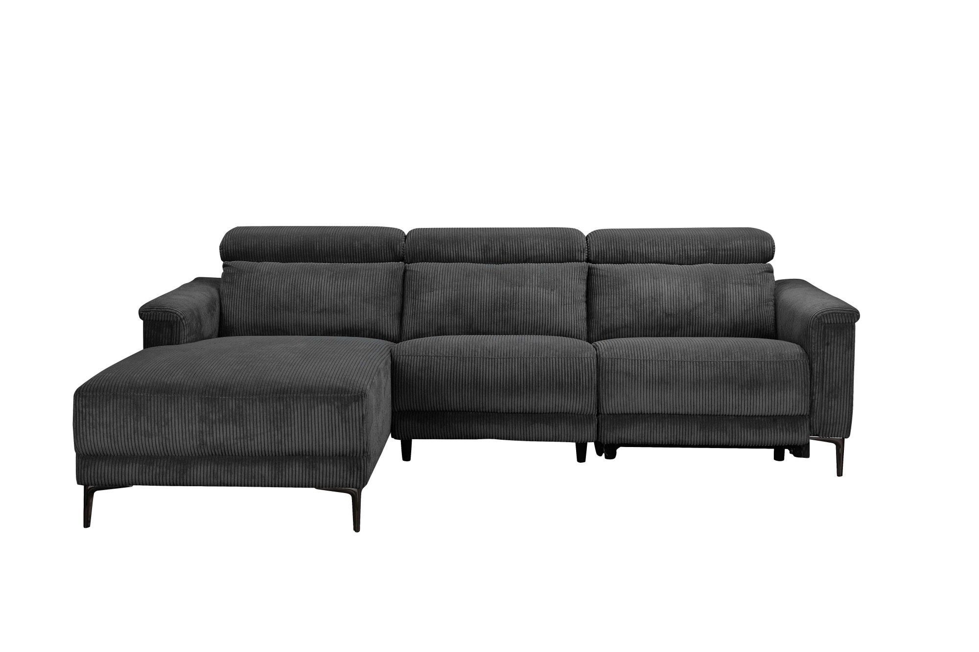 Places of Style Ecksofa »Lund in Cord, L-Form, 261 cm, mit manueller«, o. elektrischer Relaxfunktion, USB, Kopfteilverstellung