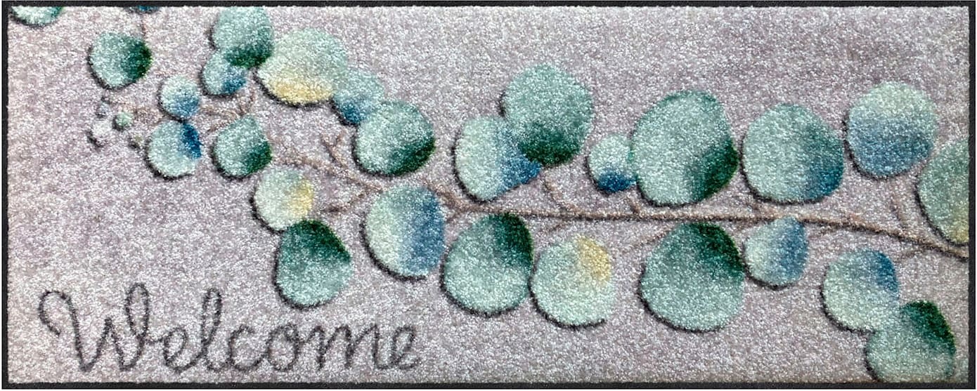 Fußmatte SALONLOEWE Gr. 1, grau (grau, grün), B:30cm H:7mm L:75cm, Polyamid, Teppiche, Fußmatte