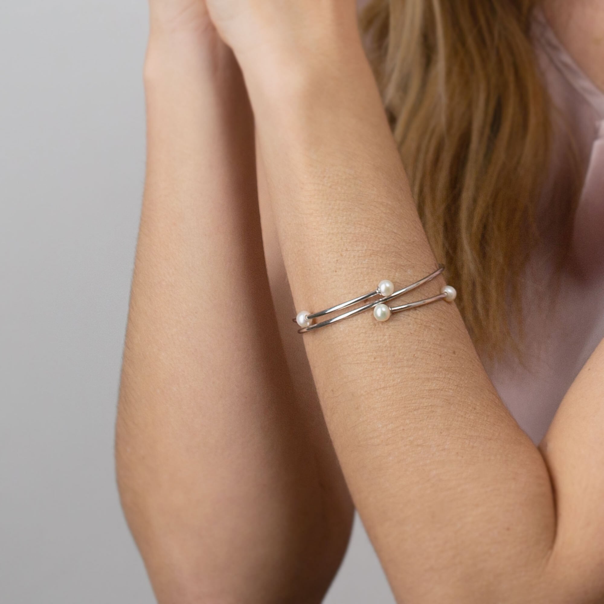 AILORIA Armreif »Armreif Silber/weiße Perle MIDORI«