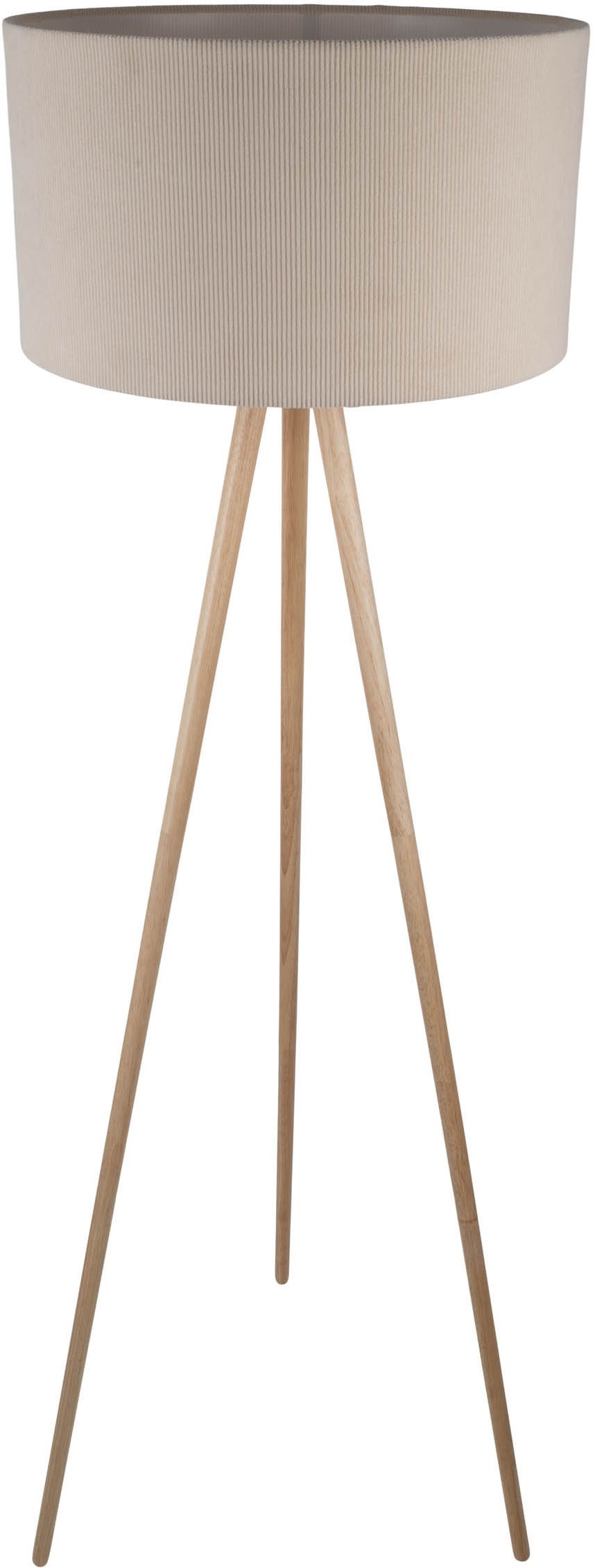 OTTO home Stehlampe »Torell« E27 1 Stk. Schirm mit Cordbezug, Dreibein aus Holz, 1x E27 exkl., Zuleitung 300cm