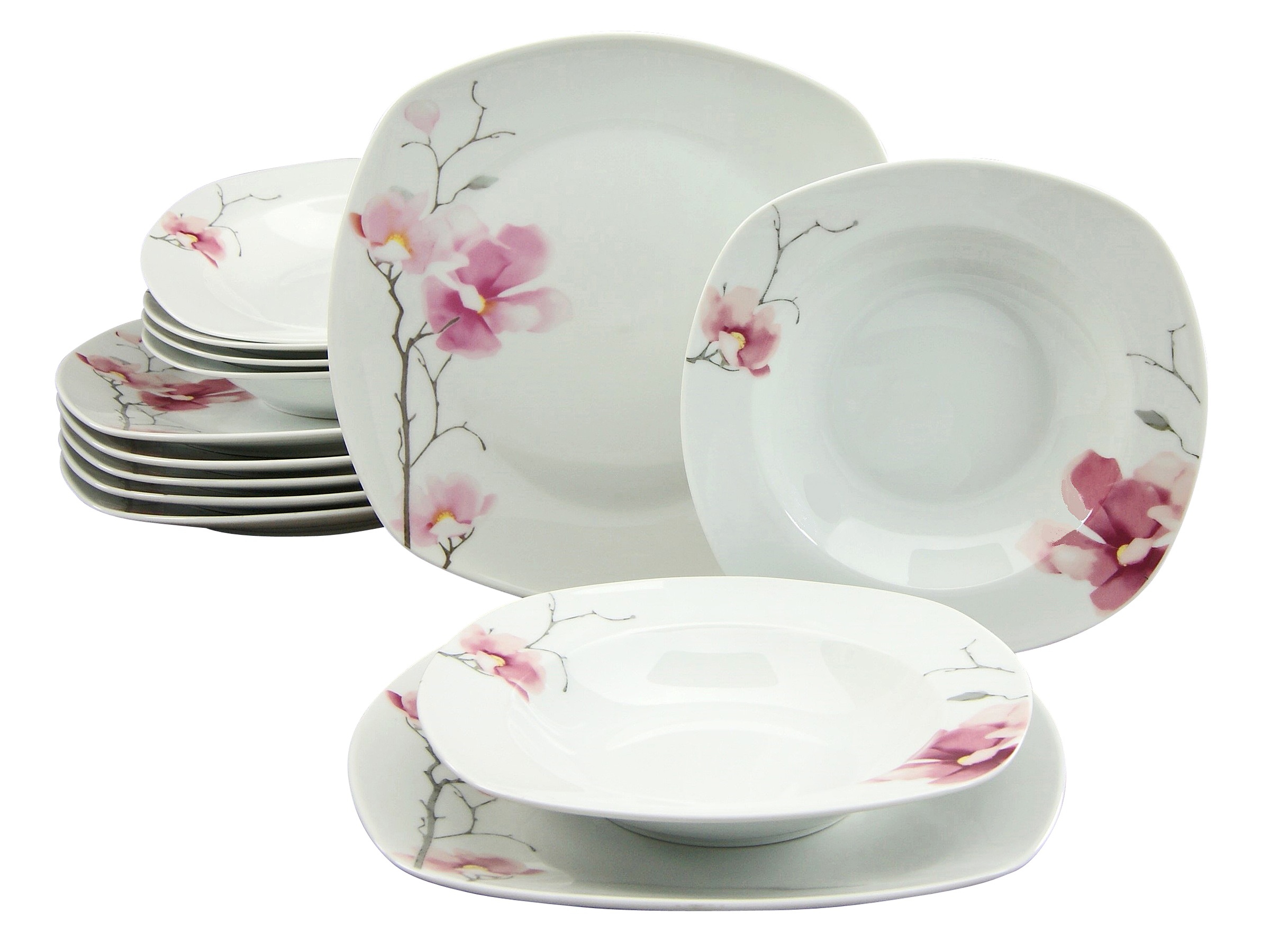 CreaTable Tafelservice "Amelie Aiko, Tafel-Service 12-tlg" Teller Set, Blum günstig online kaufen