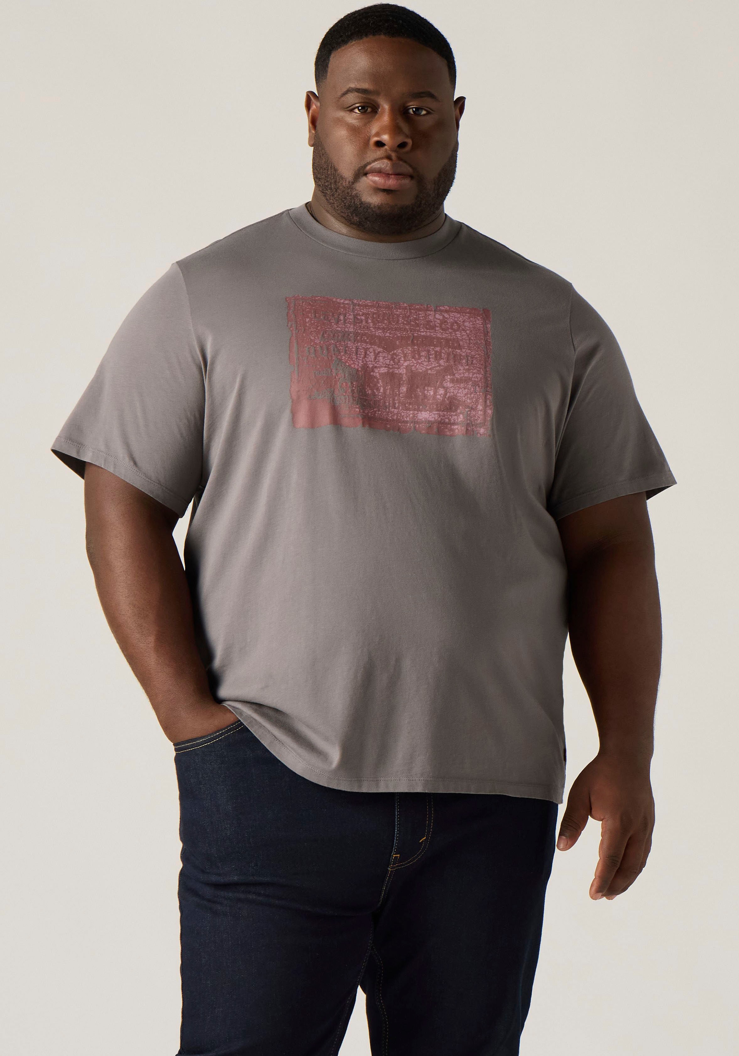 Levis Plus T-Shirt "LSE B&T BIG GRAPHIC TEE" mit Logostickerei auf der Brust