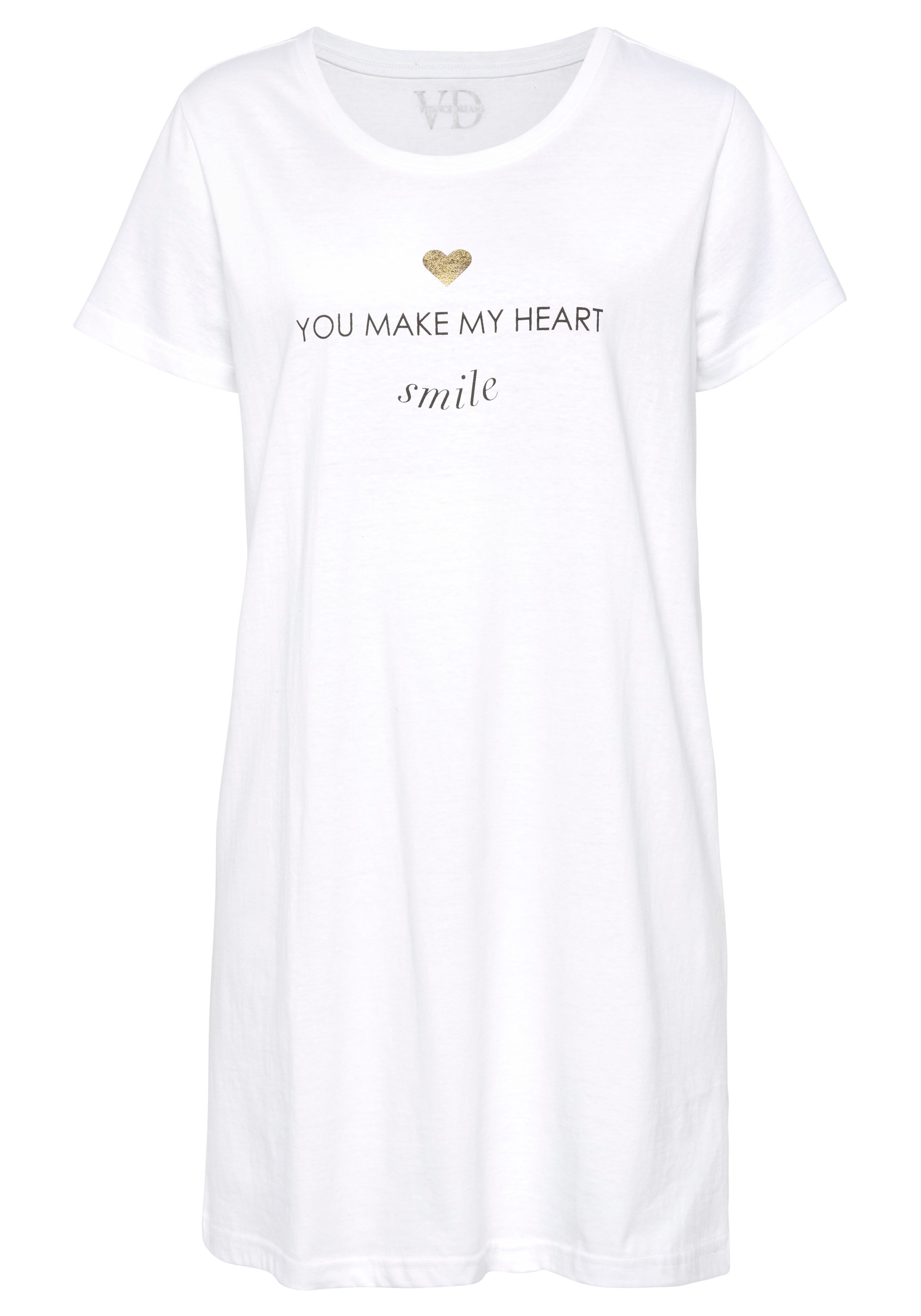 Vivance Dreams Sleepshirt 1-teilig, mit Foliendruck günstig online kaufen