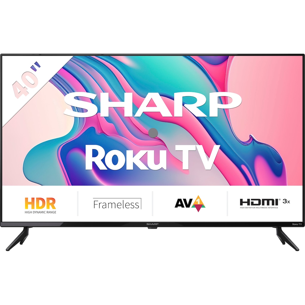 Sharp LED-Fernseher »2T-C40FDx«, 100 cm/40 Zoll, Full HD, Smart-TV, Roku TV nur in Deutschland verfügbar, Rahmenlos, HDR10, Dolby Digital