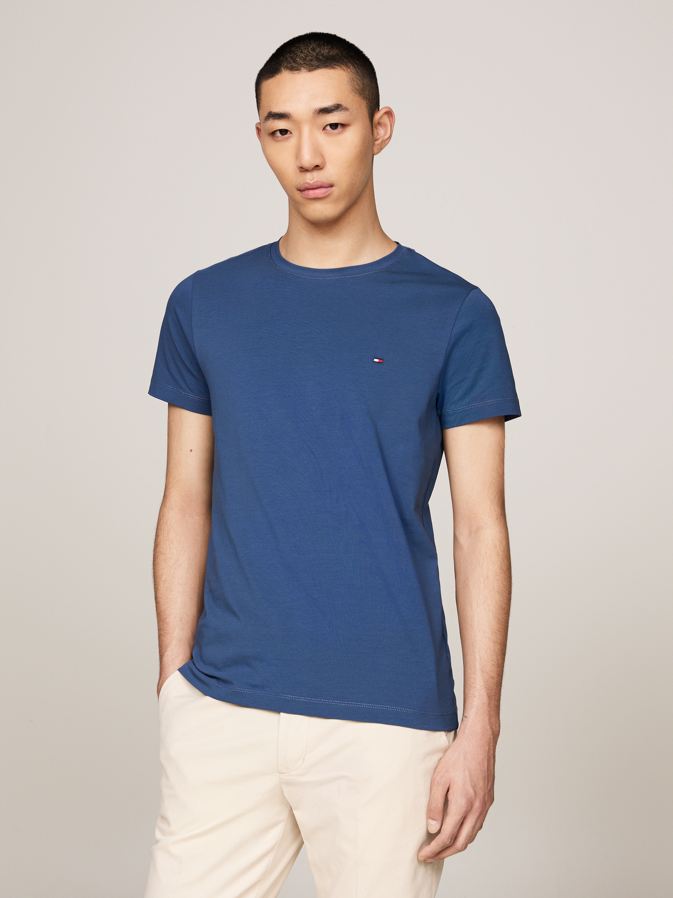 Tommy Hilfiger "STRETCH SLIM FIT TEE" mit Rundhalsausschnitt günstig online kaufen