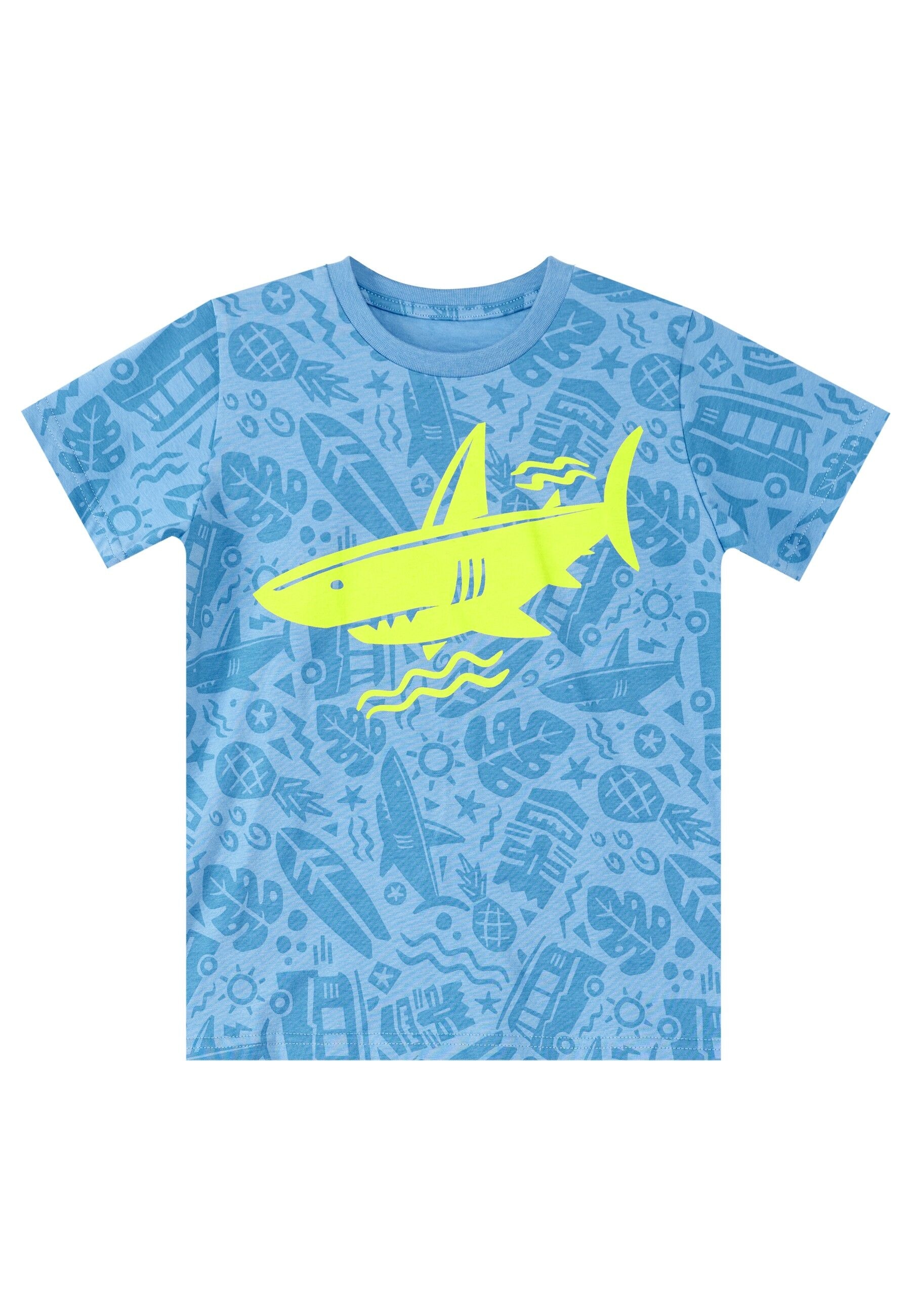 Denokids Hausanzug »Shark Sea«, (2 tlg.), mit Allover-Tropenmuster-Print